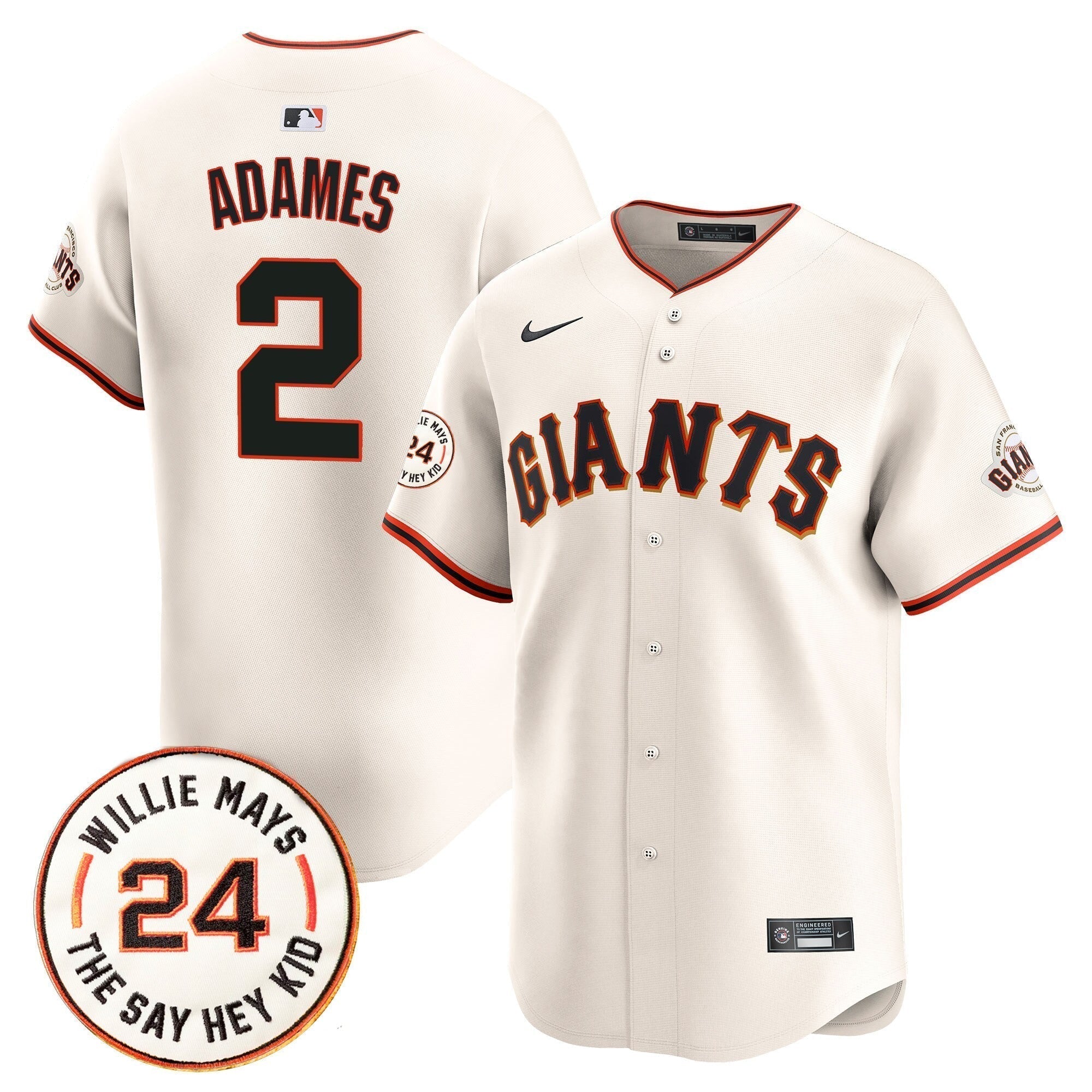 SF 2025 Willie Mays Patch Vapor Premier Limited Men Jersey - All Stitched