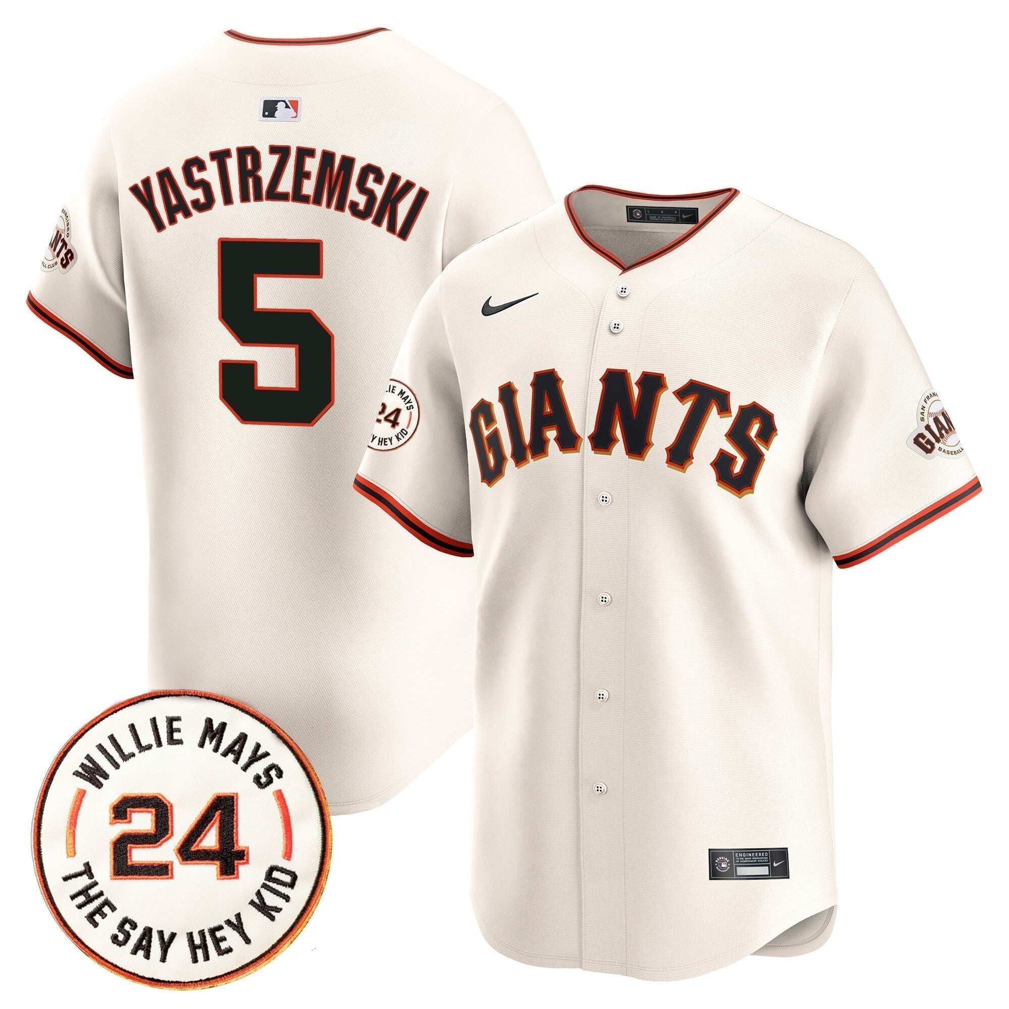 SF 2025 Willie Mays Patch Vapor Premier Limited Men Jersey - All Stitched