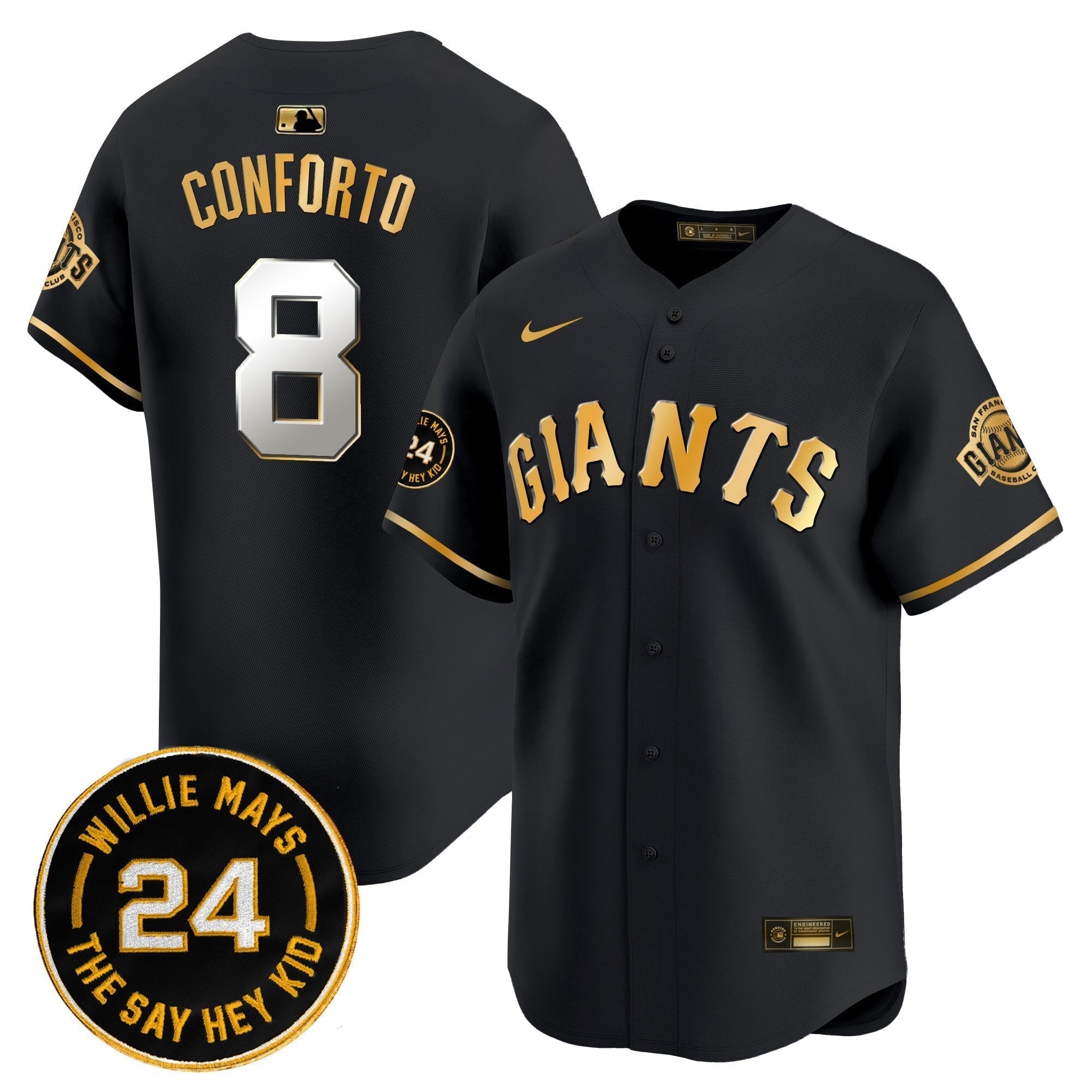 SF 2025 Willie Mays Patch Vapor Premier Limited Men Jersey - All Stitched