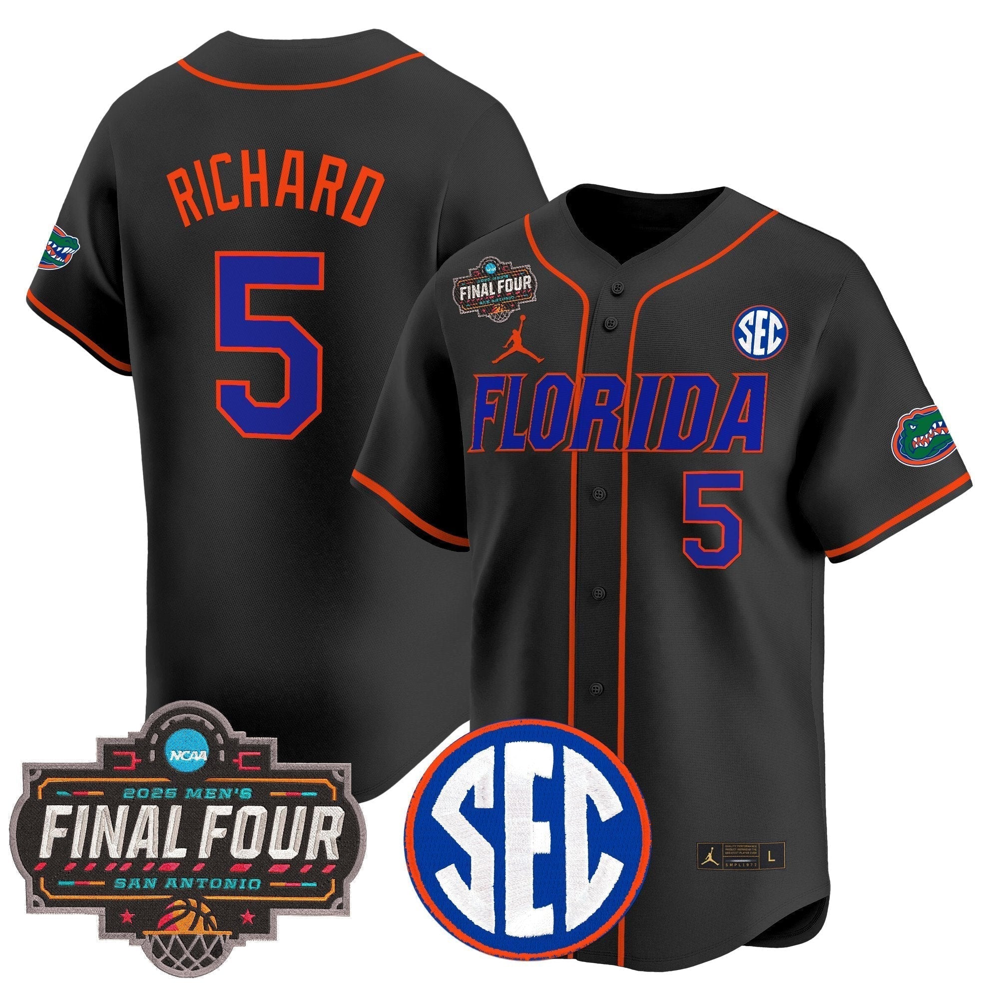 UF 2025 Final Four Patch Vapor Baseball Jersey - All Stitched