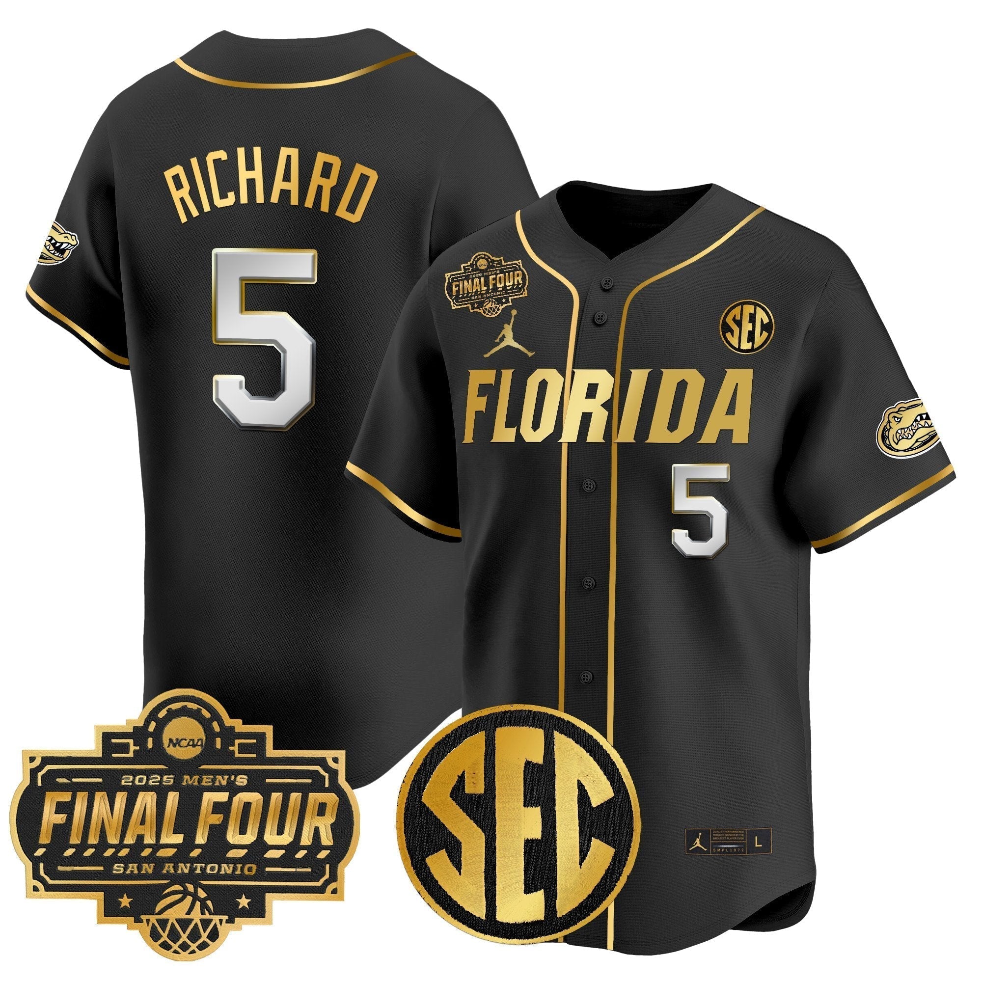 UF 2025 Final Four Patch Vapor Baseball Jersey - All Stitched