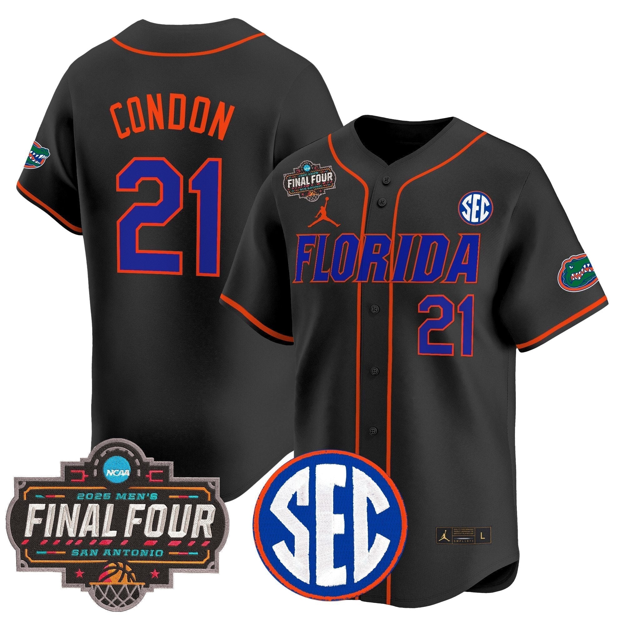 UF 2025 Final Four Patch Vapor Baseball Jersey - All Stitched