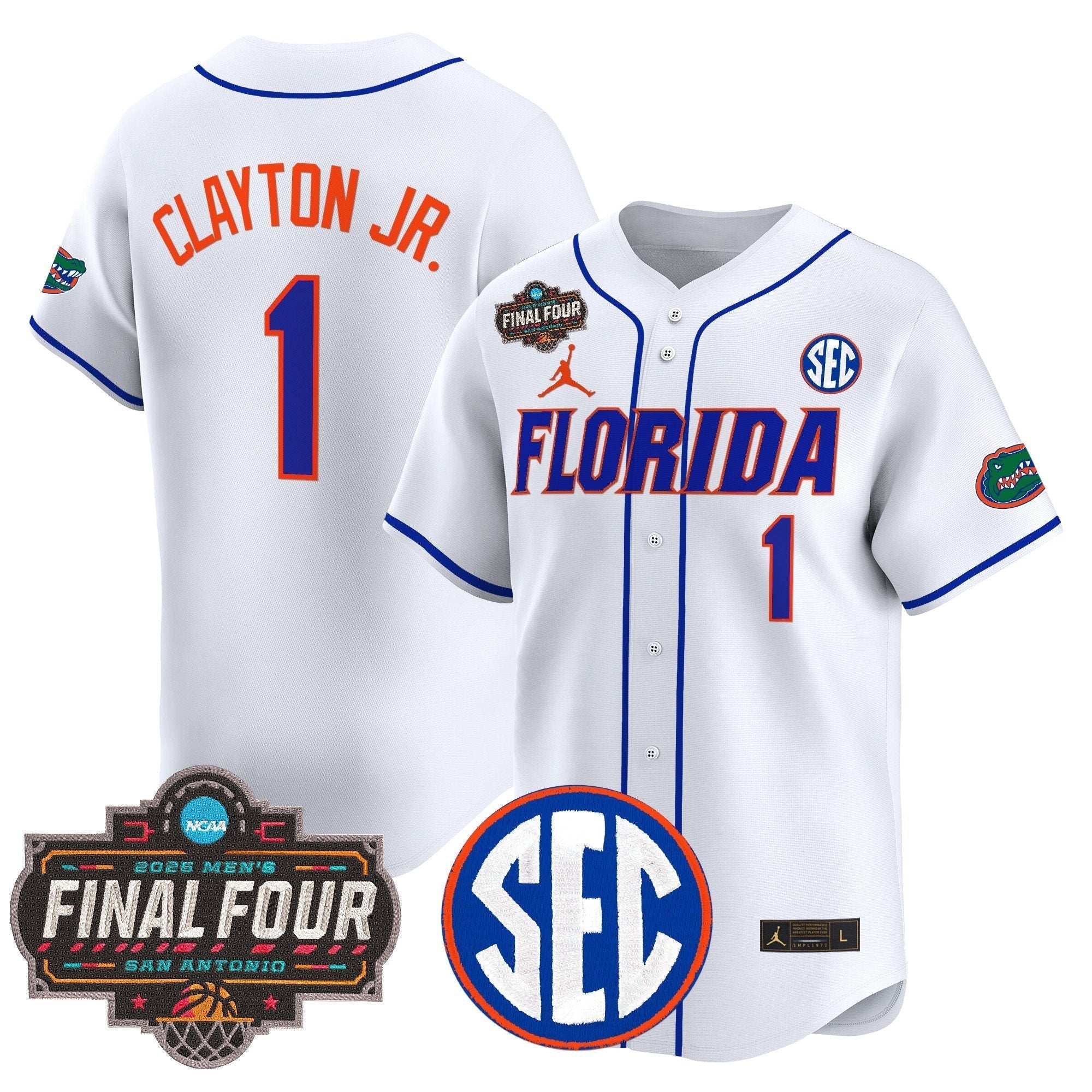 UF 2025 Final Four Patch Vapor Baseball Jersey - All Stitched
