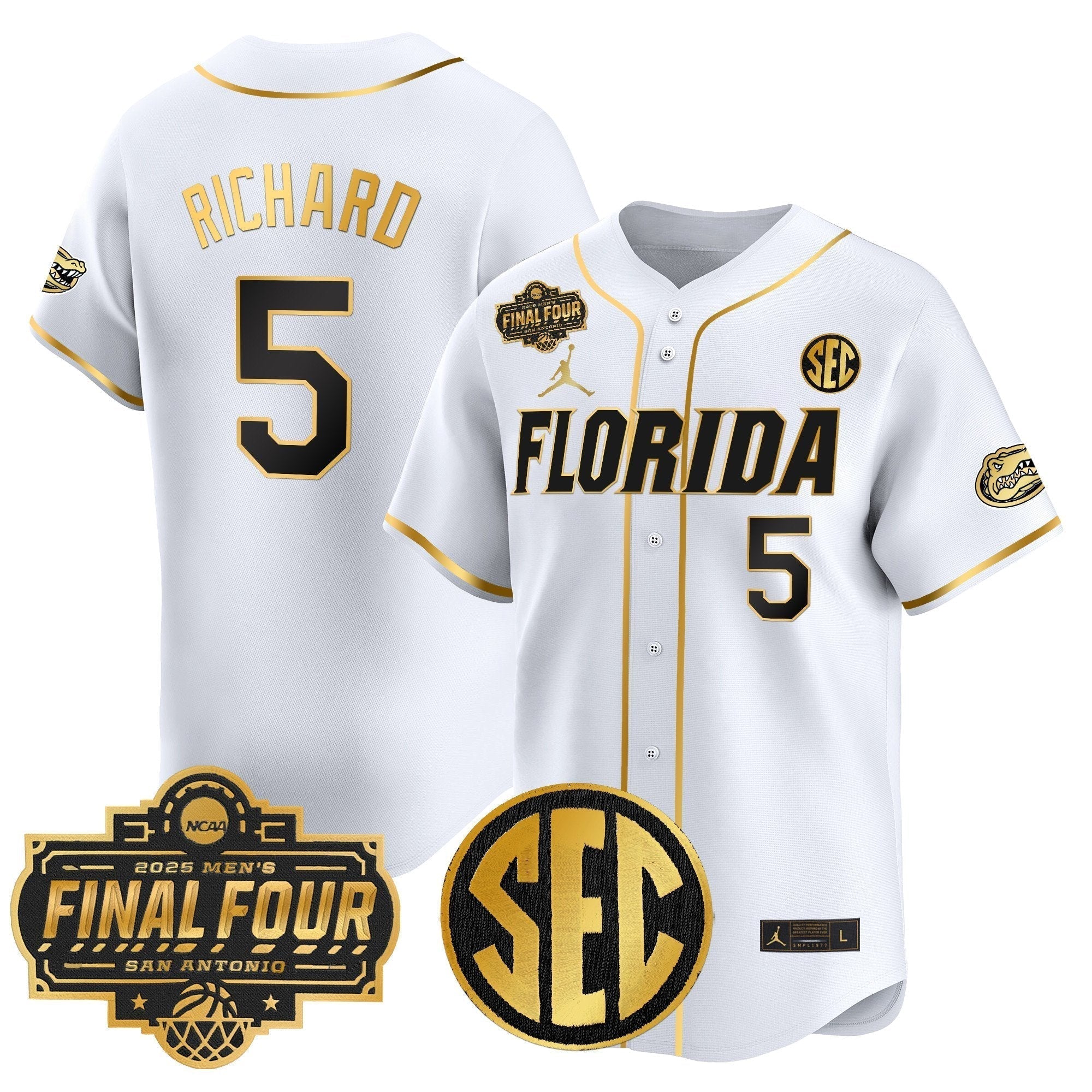 UF 2025 Final Four Patch Vapor Baseball Jersey - All Stitched
