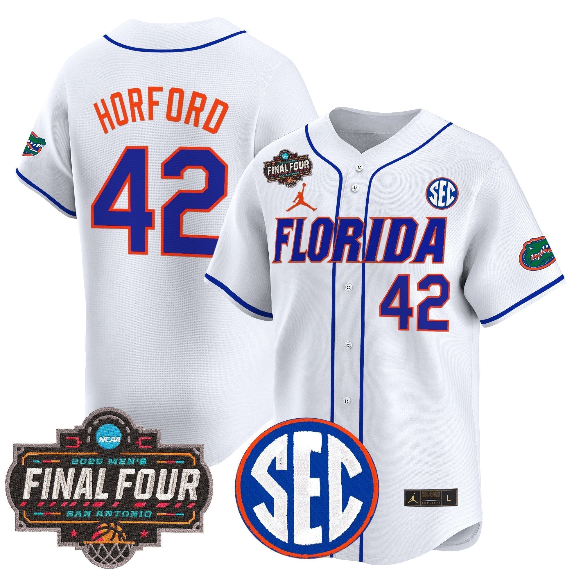 UF 2025 Final Four Patch Vapor Baseball Jersey - All Stitched