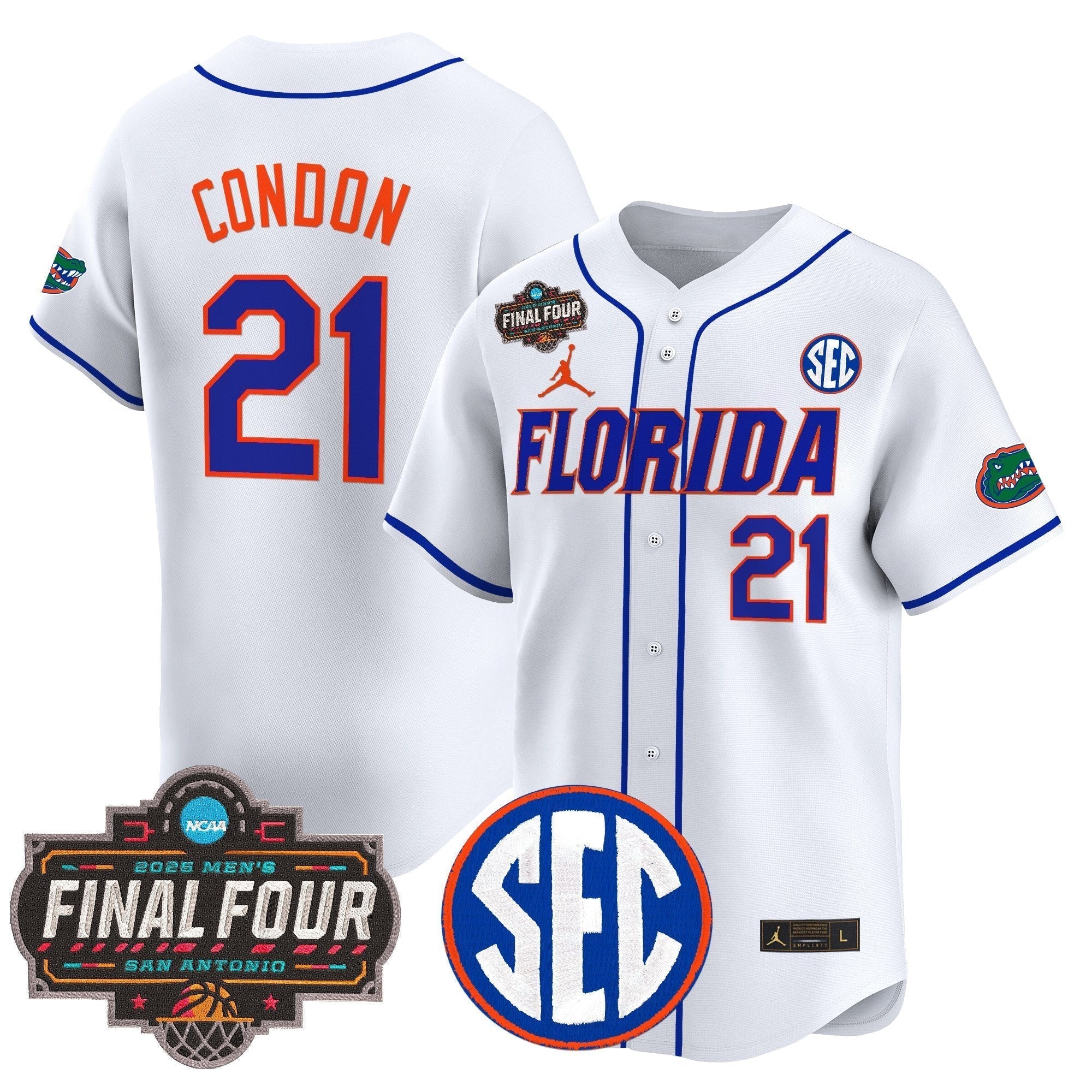 UF 2025 Final Four Patch Vapor Baseball Jersey - All Stitched