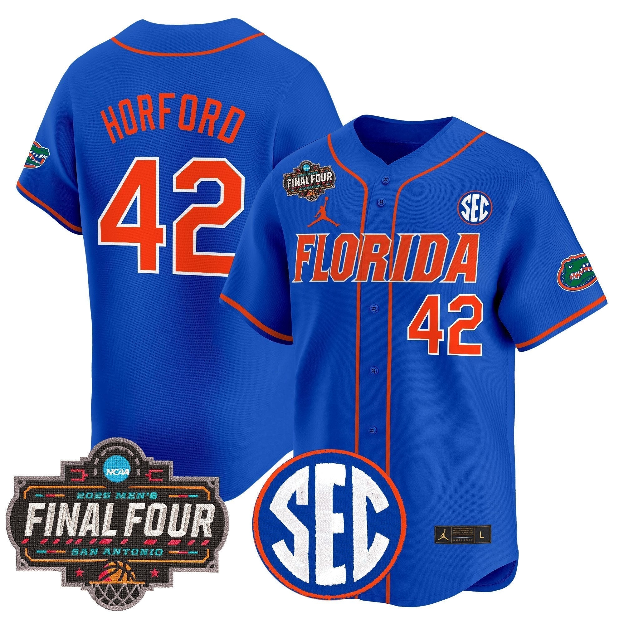 UF 2025 Final Four Patch Vapor Baseball Jersey - All Stitched