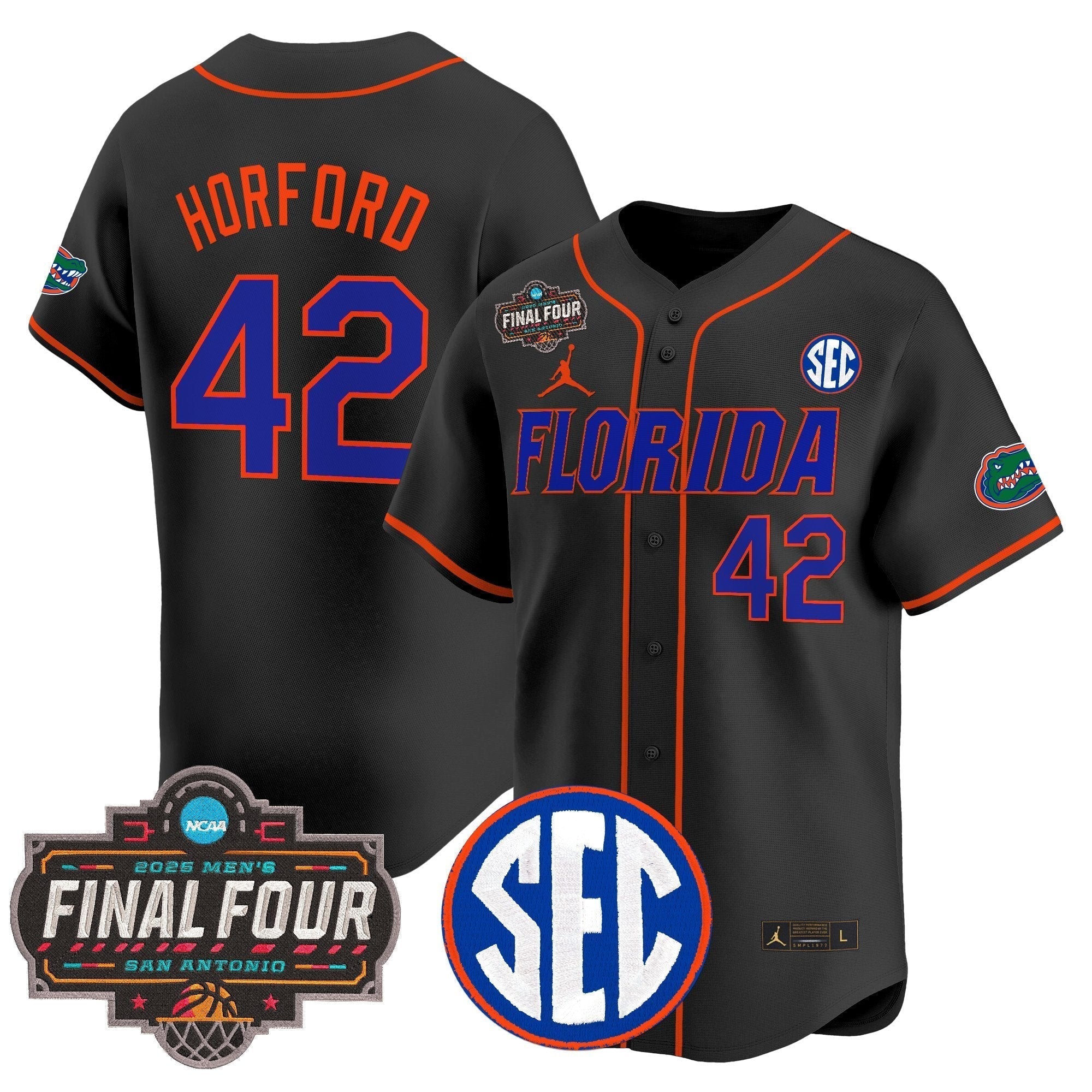 UF 2025 Final Four Patch Vapor Baseball Jersey - All Stitched