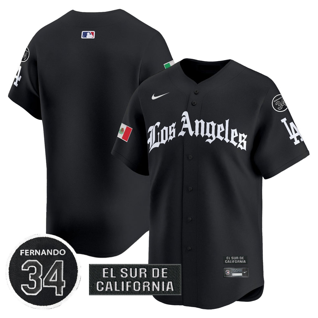 Dodgers Mexico 2025 LA Gothic Style Patch Vapor Premier Limited Jersey - All Stitched