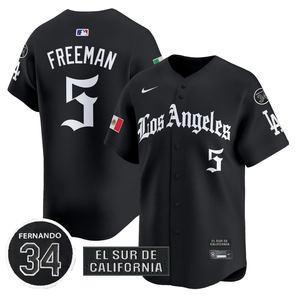Dodgers Mexico 2025 LA Gothic Style Patch Vapor Premier Limited Jersey - All Stitched