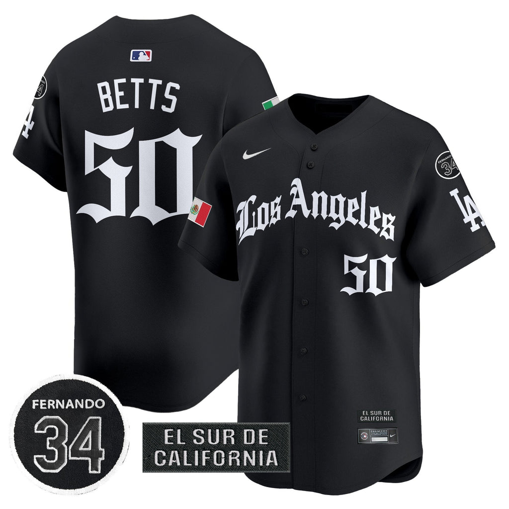 Dodgers Mexico 2025 LA Gothic Style Patch Vapor Premier Limited Jersey - All Stitched