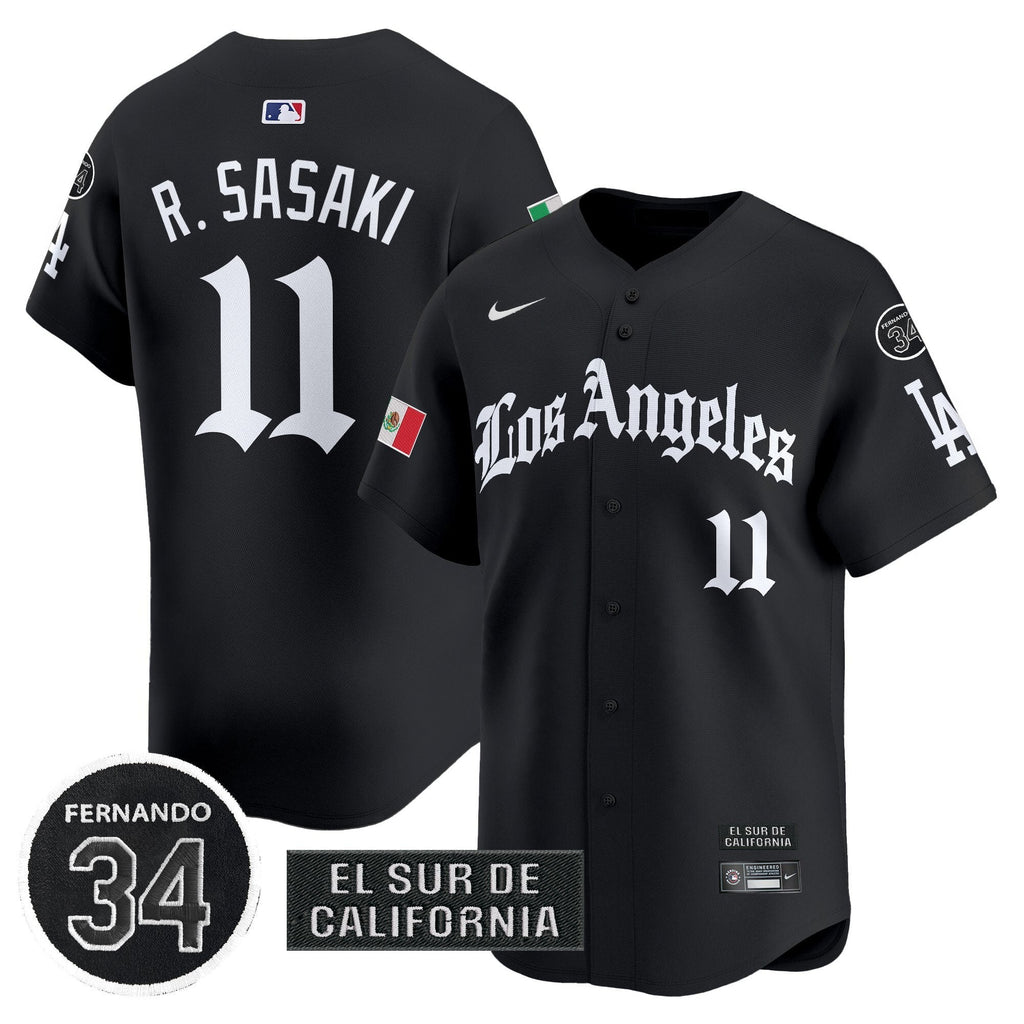 Dodgers Mexico 2025 LA Gothic Style Patch Vapor Premier Limited Jersey - All Stitched