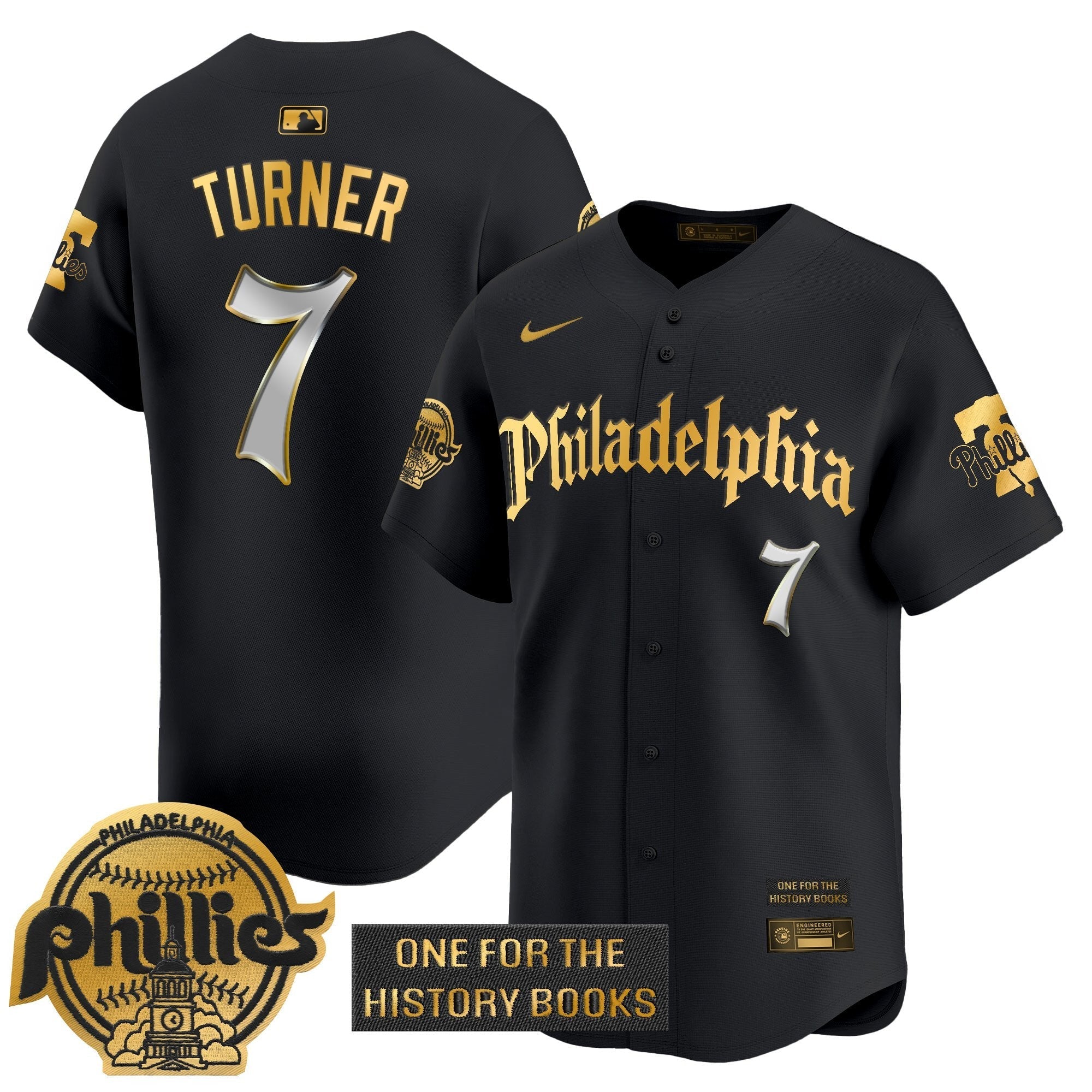 Phillies 'Retro Newspaper Edition' Gold Vapor Premier Limited Jersey - All Stitched