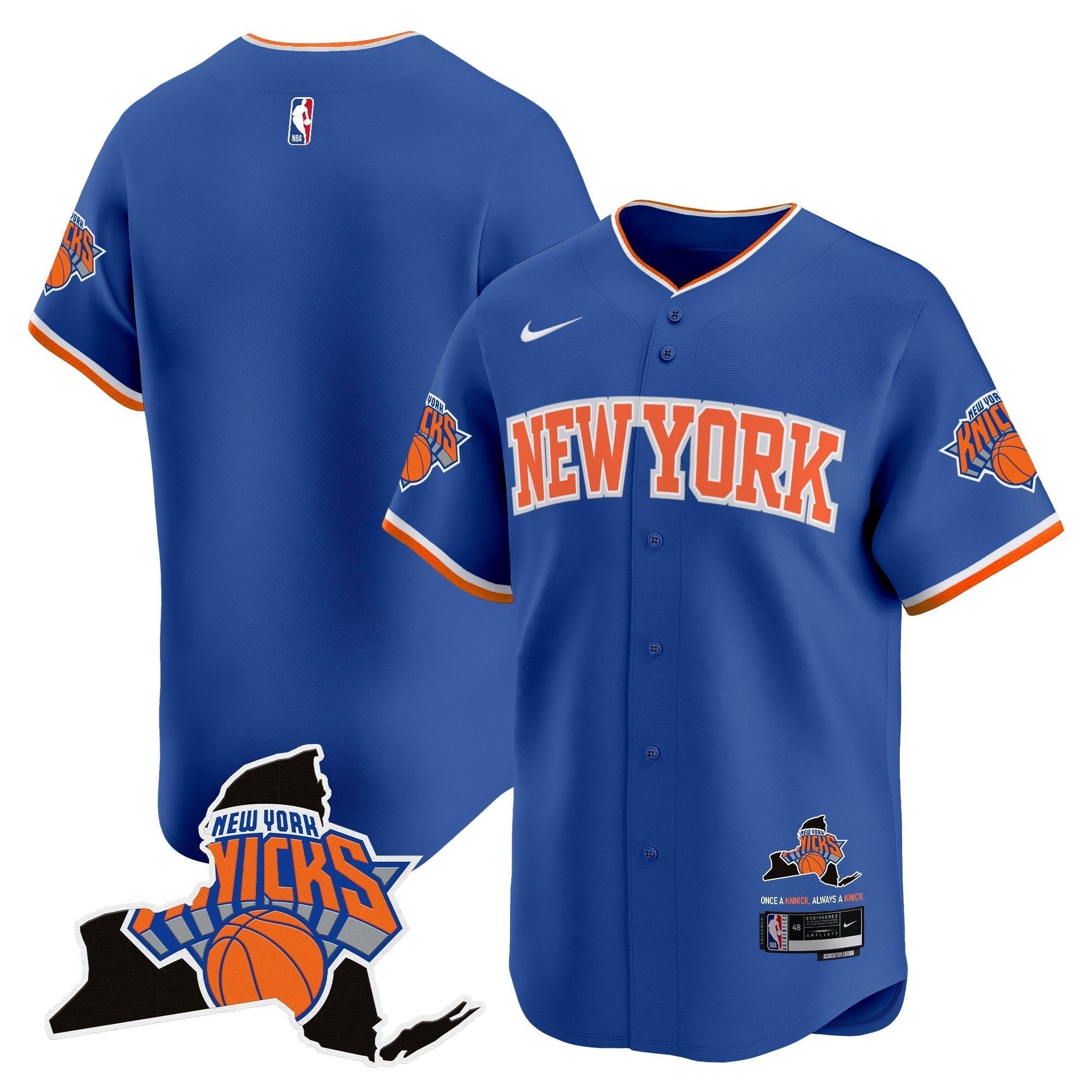 NYK Vapor Baseball Jersey - All Stitched