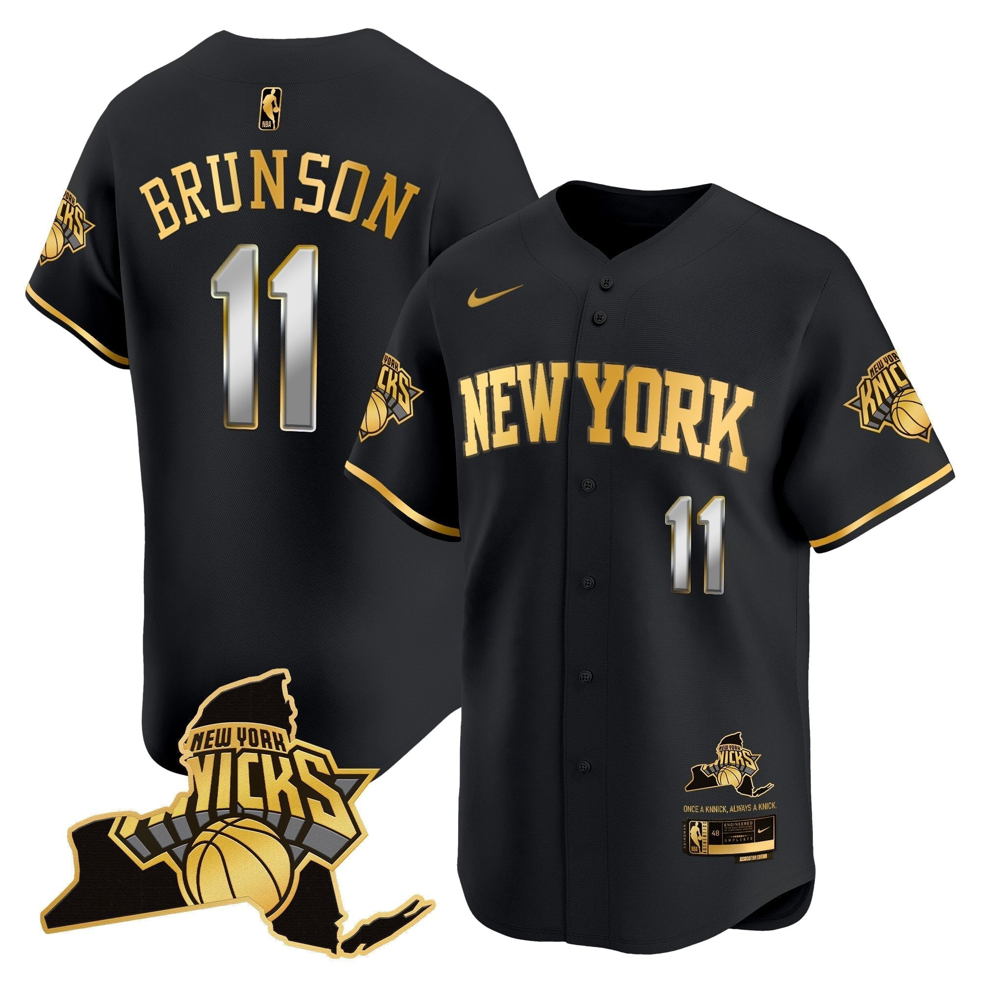 NYK Vapor Baseball Men Jersey - All Stitched
