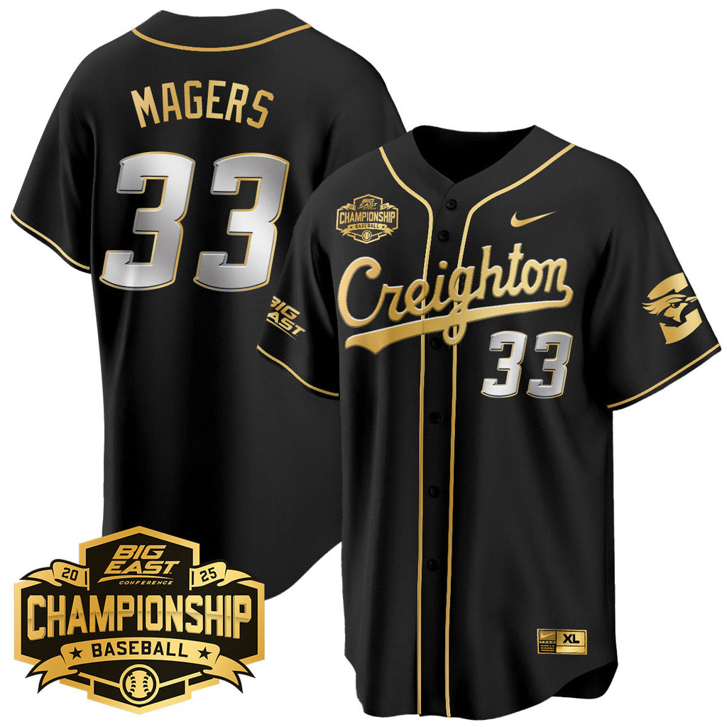 Creighton Bluejays Baseball 2025 Big East Baseball Tournament Champions Jersey - All Stitched