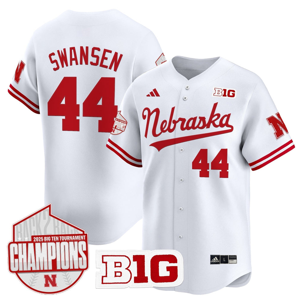 Nebraska Huskers Back 2 Back Champions Patch Vapor Premier Limited Jersey - All Stitched