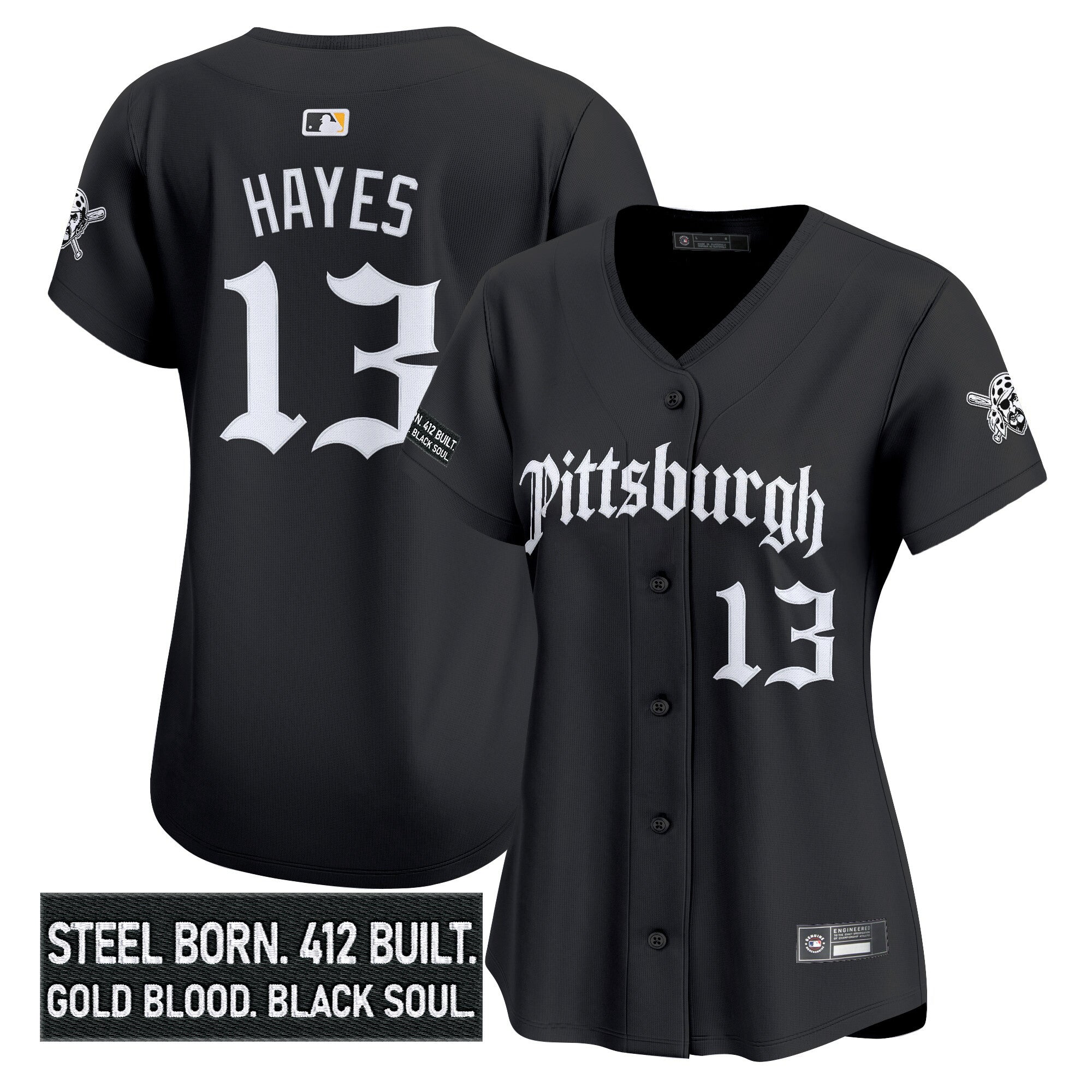 Women's PIT 'Gothic Steel City Edition' Vapor Premier Limited Jersey - All Stitched