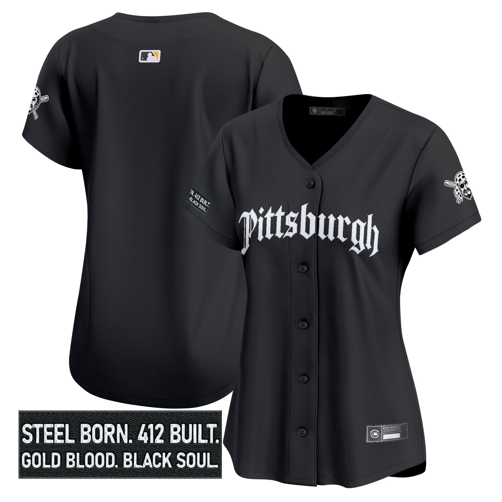 Women's PIT 'Gothic Steel City Edition' Vapor Premier Limited Jersey - All Stitched
