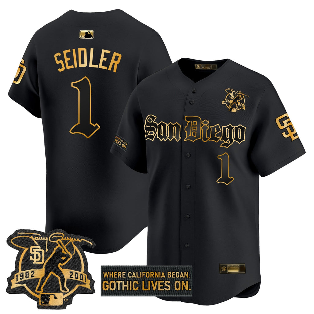 SD 'Gothic Edition' Gold Vapor Premier Limited Jersey - All Stitched