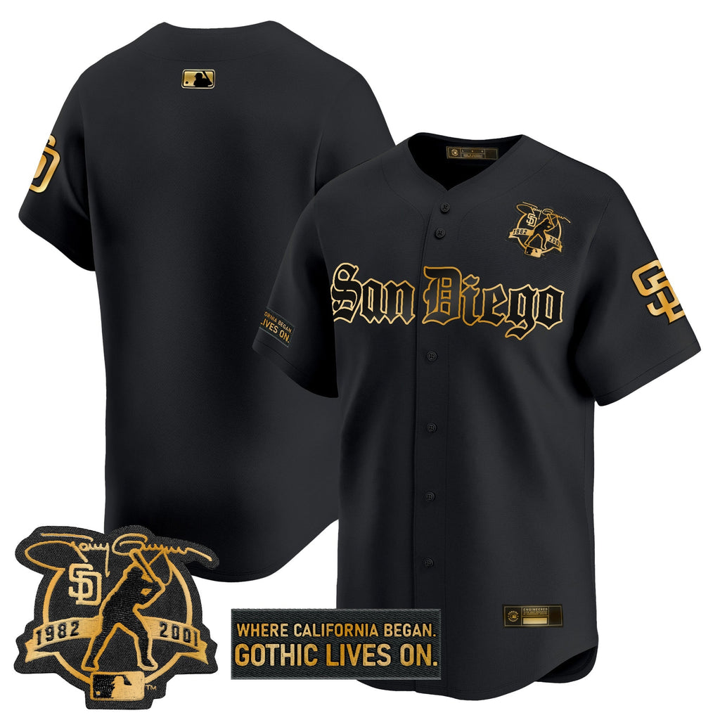 SD 'Gothic Edition' Gold Vapor Premier Limited Jersey - All Stitched