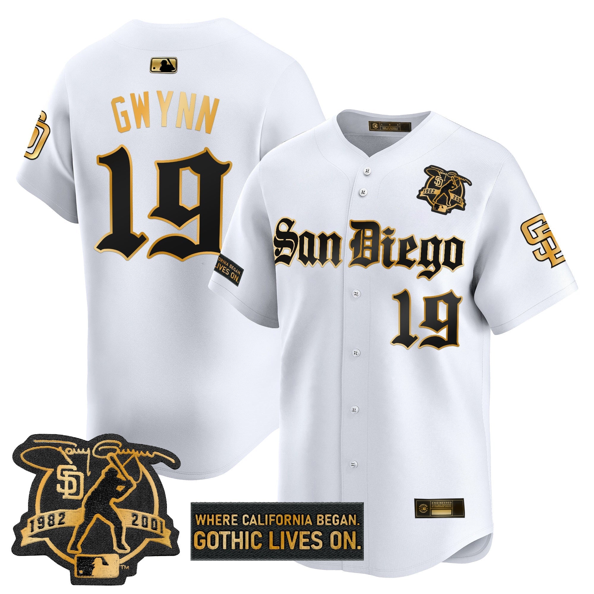 SD 'Gothic Edition' Gold Vapor Premier Limited Jersey - All Stitched