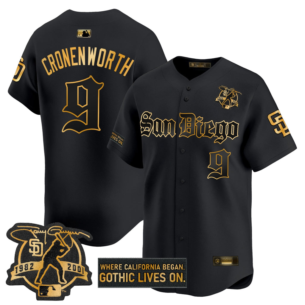 SD 'Gothic Edition' Gold Vapor Premier Limited Jersey - All Stitched
