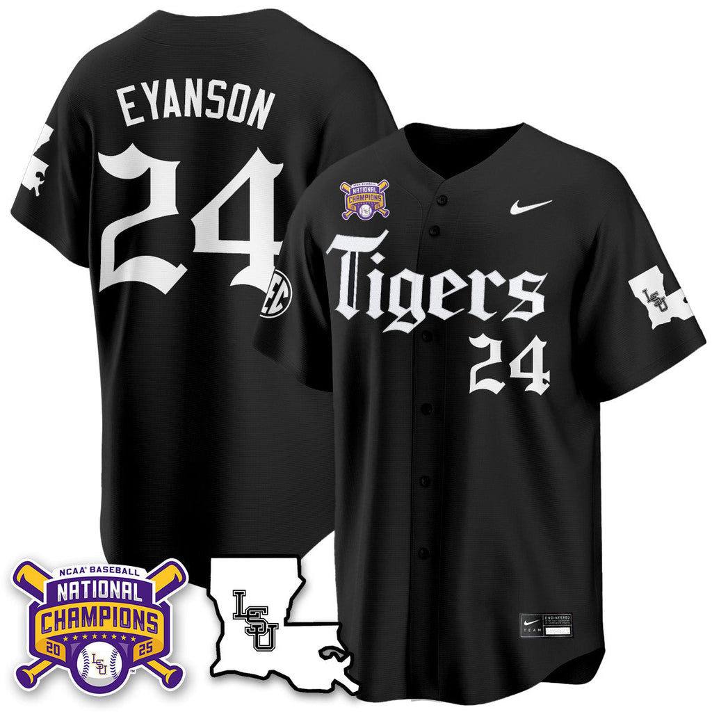 LSU 2025 World Series Champions 'Gothic Geaux Edition' Jersey - All Stitched