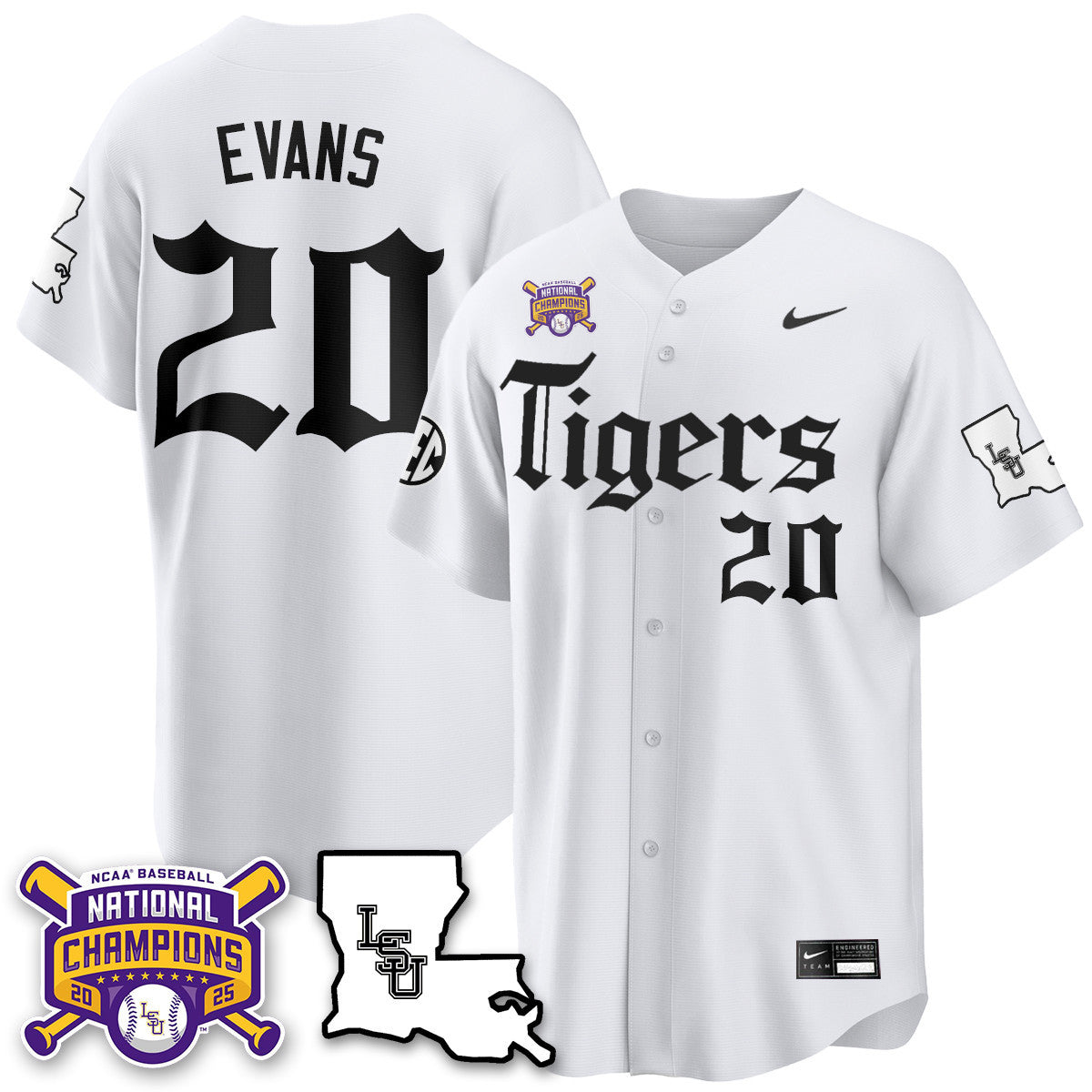 LSU 2025 World Series Champions 'Gothic Geaux Edition' Jersey - All Stitched