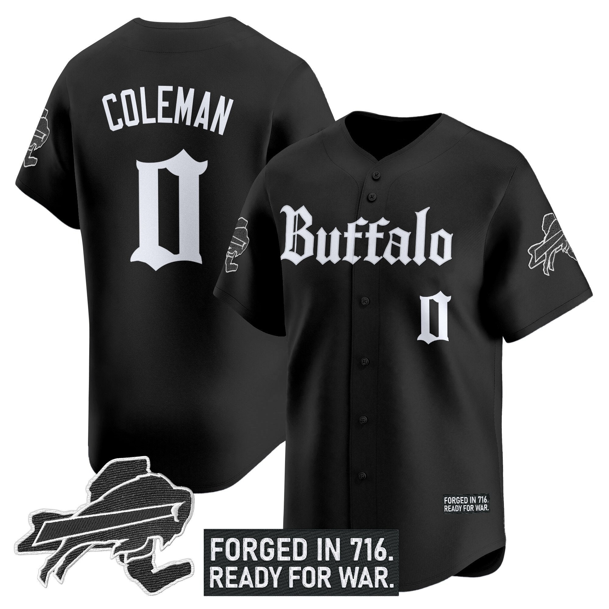 BUF 'Gothic Cold Front Edition' Vapor Baseball Jersey - All Stitched