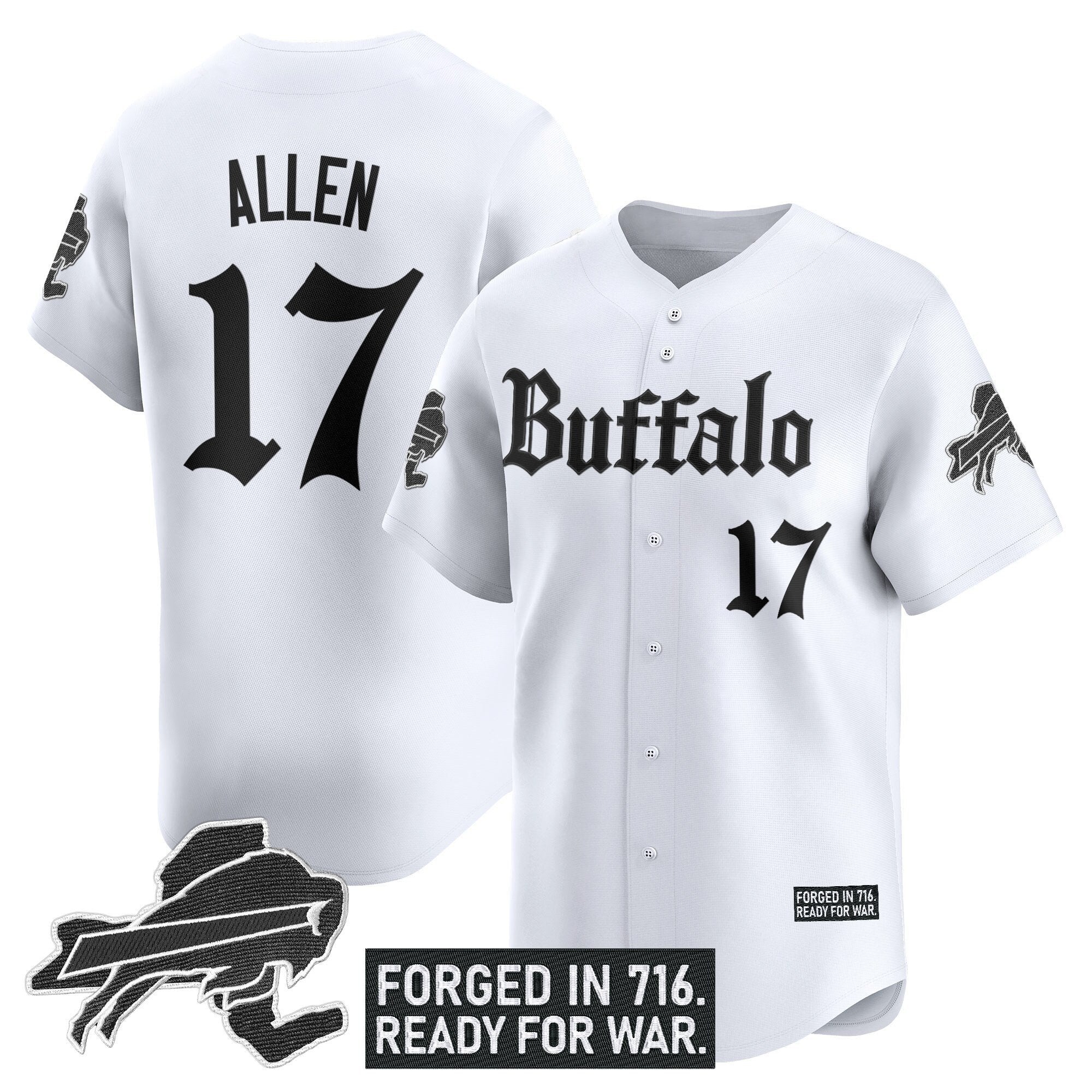 BUF 'Gothic Cold Front Edition' Vapor Baseball Jersey - All Stitched