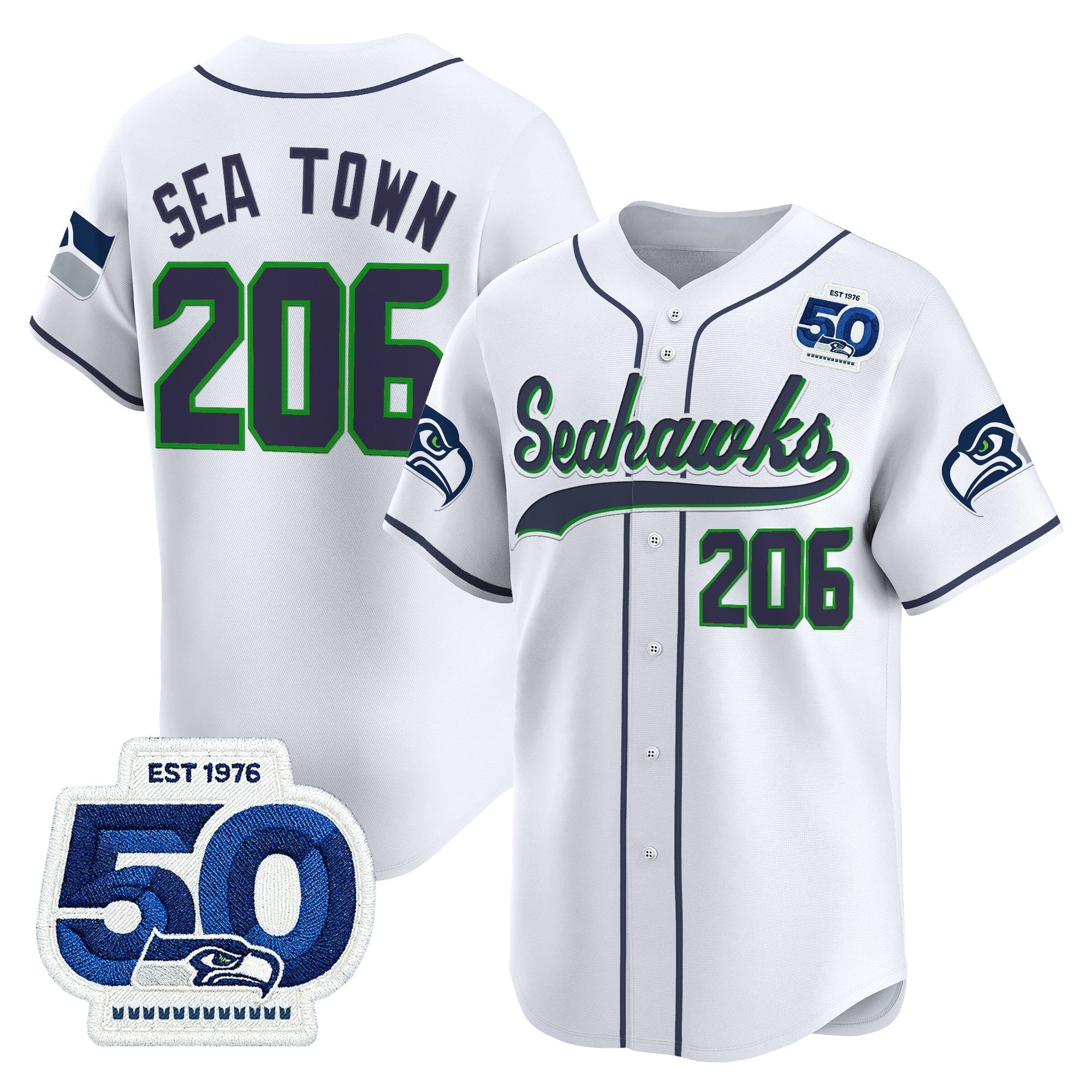 SEA 50th Anniversary Vapor Baseball Jersey - All Stitched