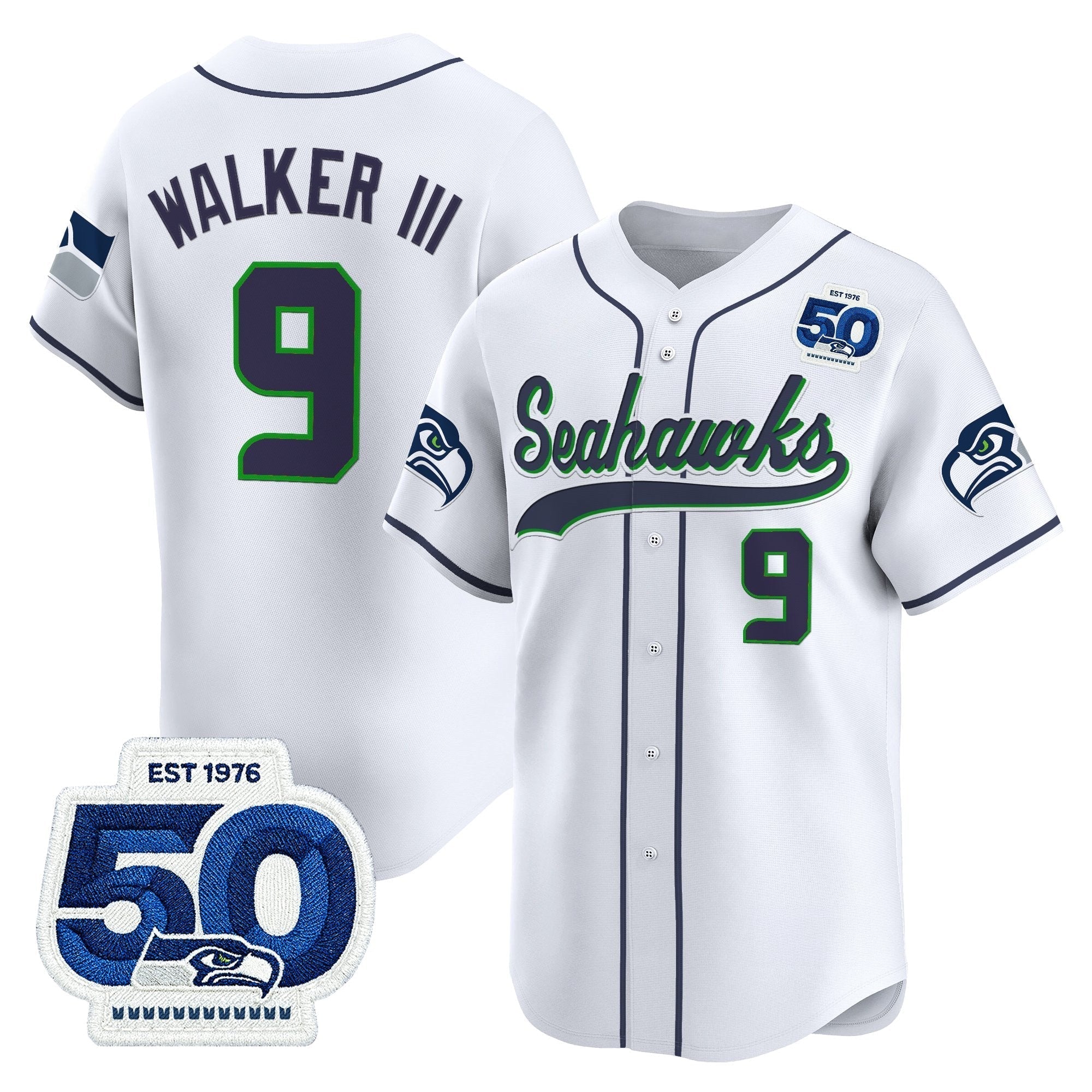 SEA 50th Anniversary Vapor Baseball Jersey - All Stitched