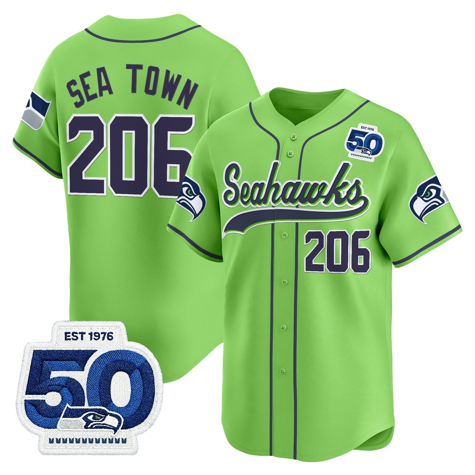 SEA 50th Anniversary Vapor Baseball Jersey - All Stitched