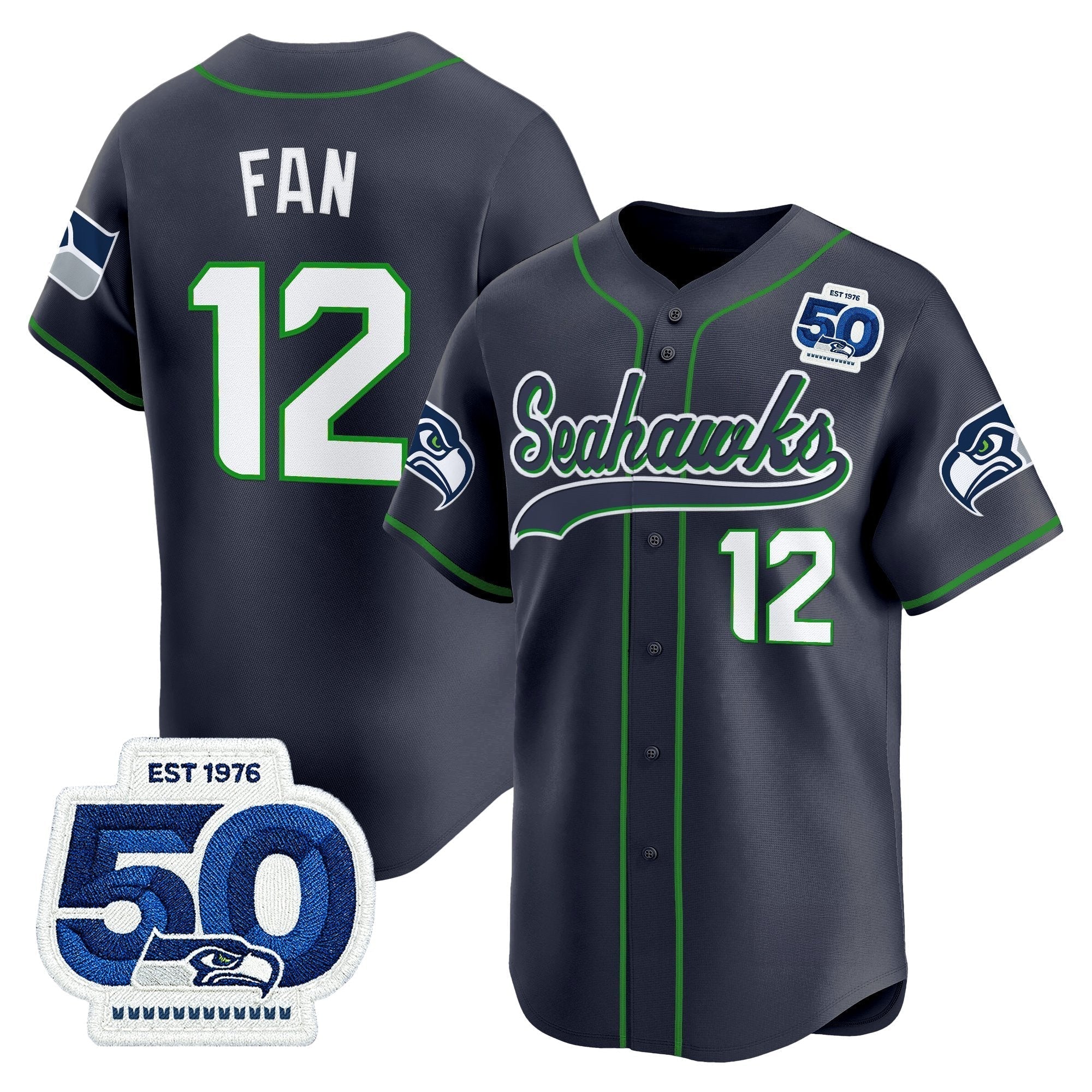 SEA 50th Anniversary Vapor Baseball Jersey - All Stitched