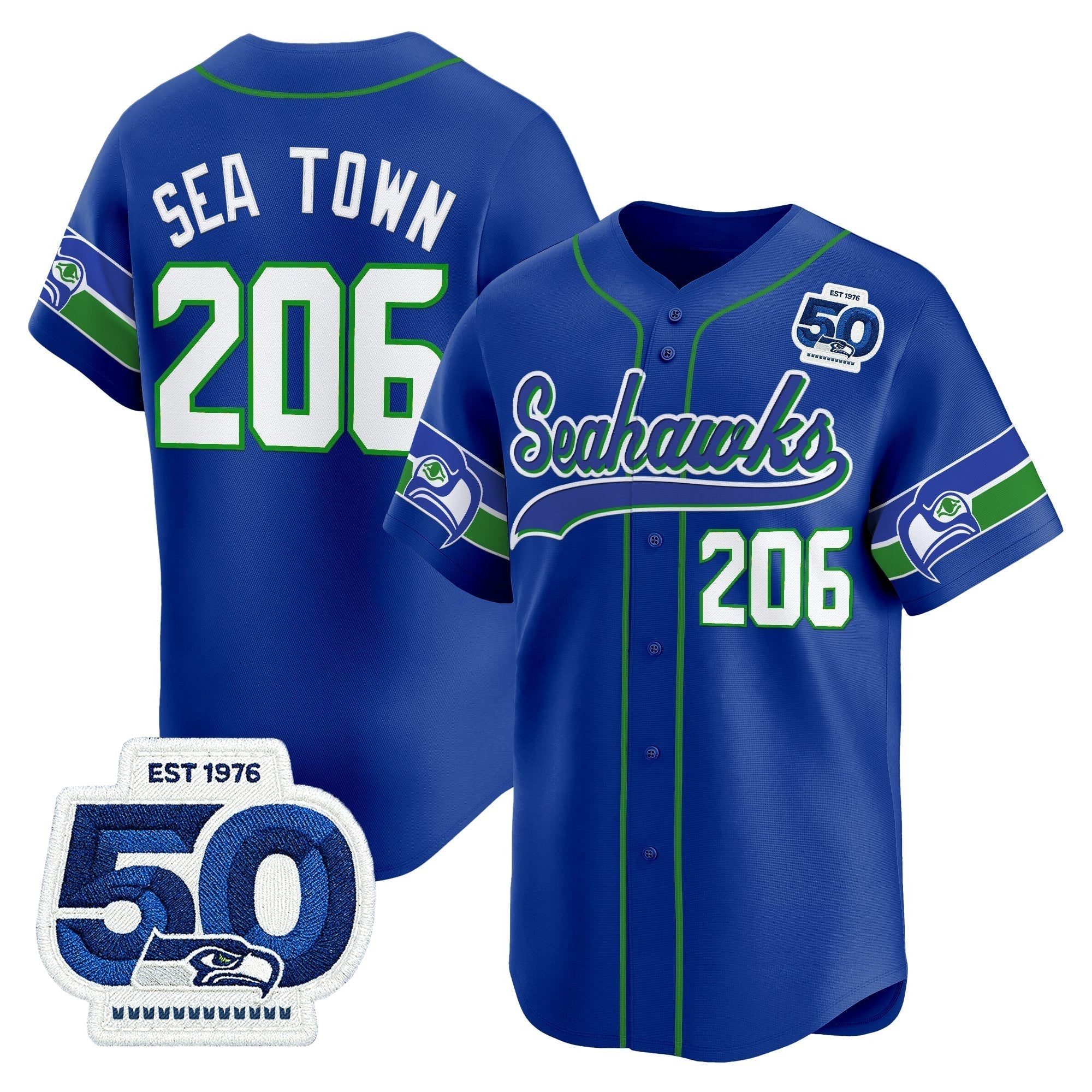 SEA 50th Anniversary Vapor Baseball Jersey - All Stitched