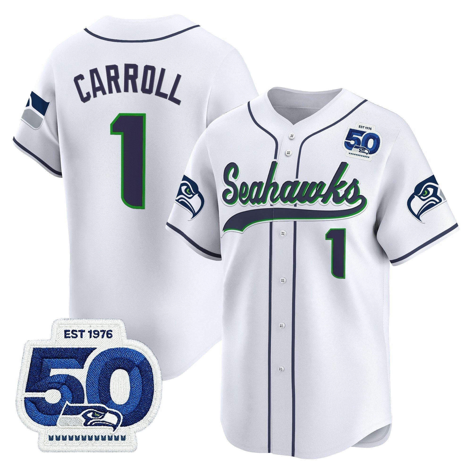 SEA 50th Anniversary Vapor Baseball Jersey - All Stitched