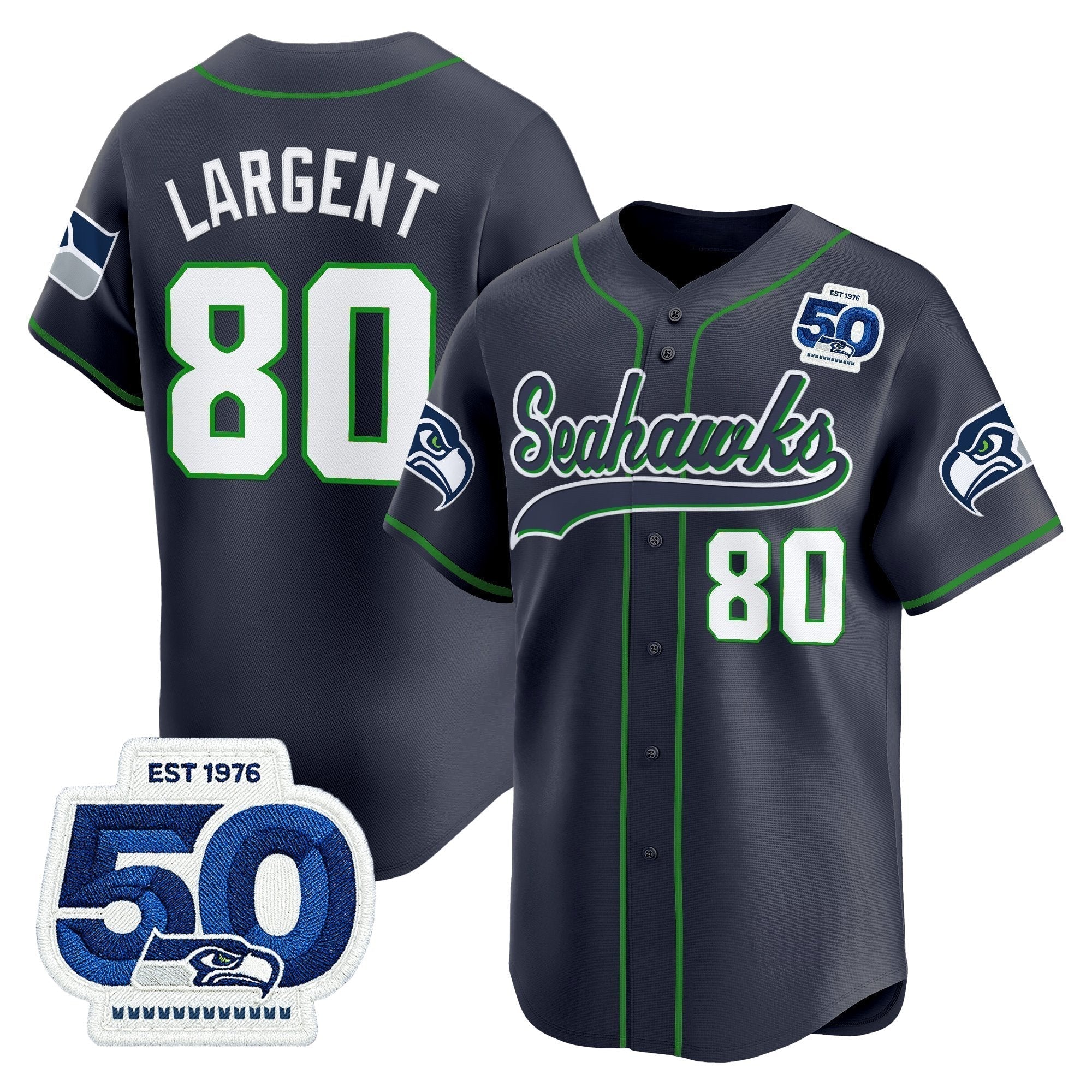 SEA 50th Anniversary Vapor Baseball Jersey - All Stitched