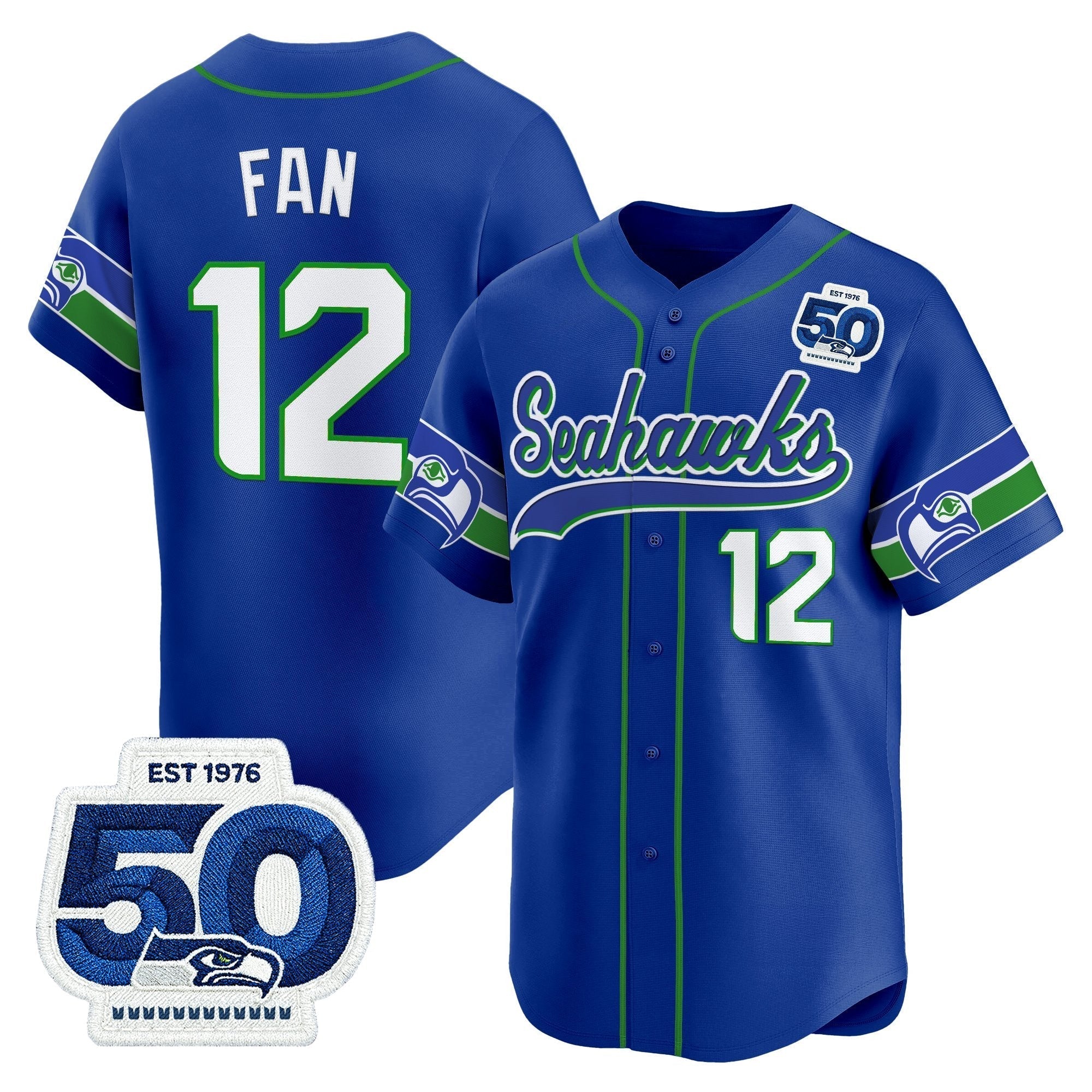 SEA 50th Anniversary Vapor Baseball Jersey - All Stitched