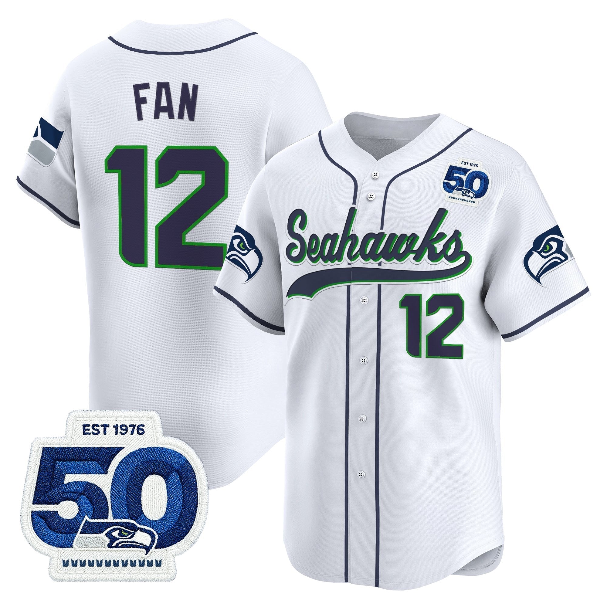 SEA 50th Anniversary Vapor Baseball Jersey - All Stitched