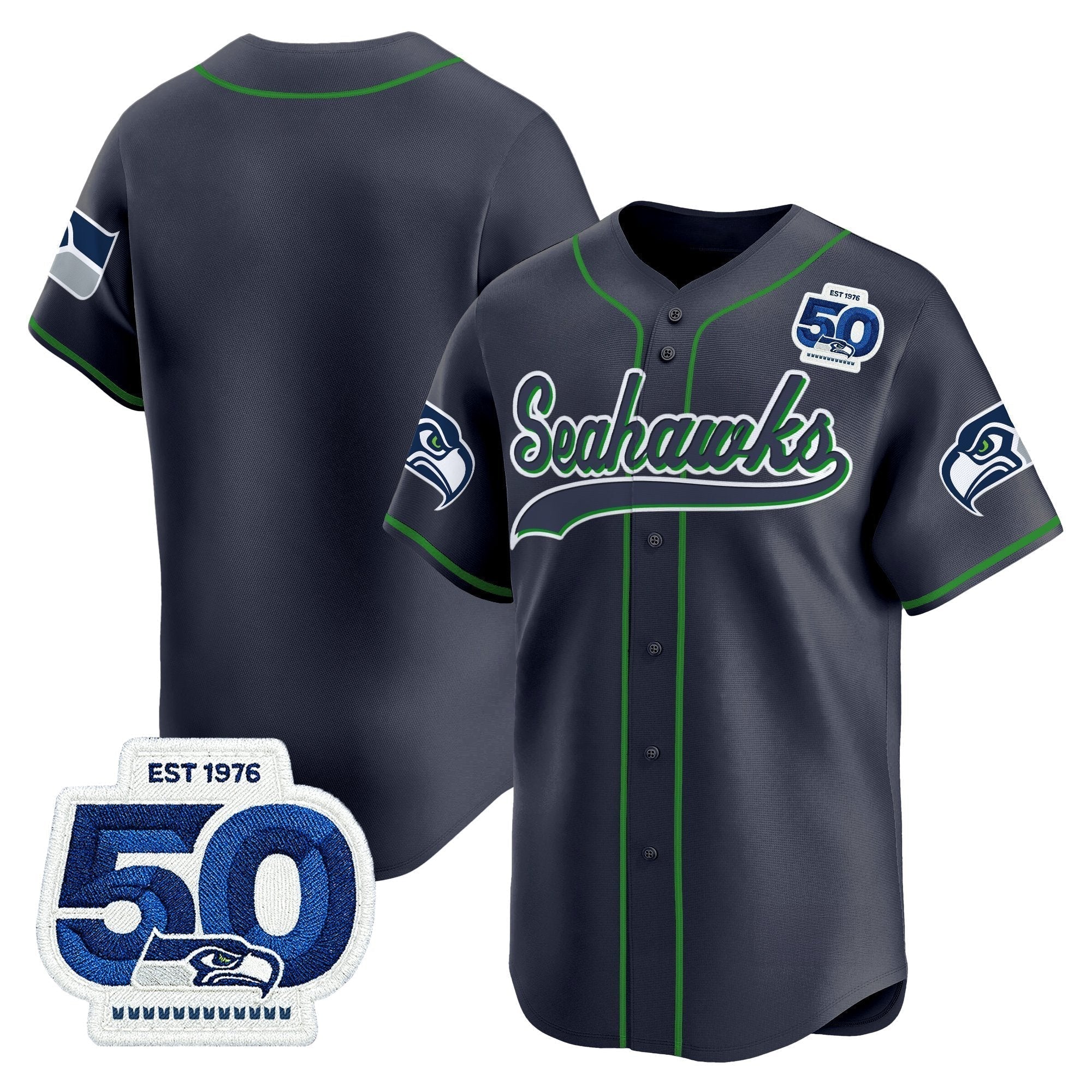 SEA 50th Anniversary Vapor Baseball Jersey - All Stitched