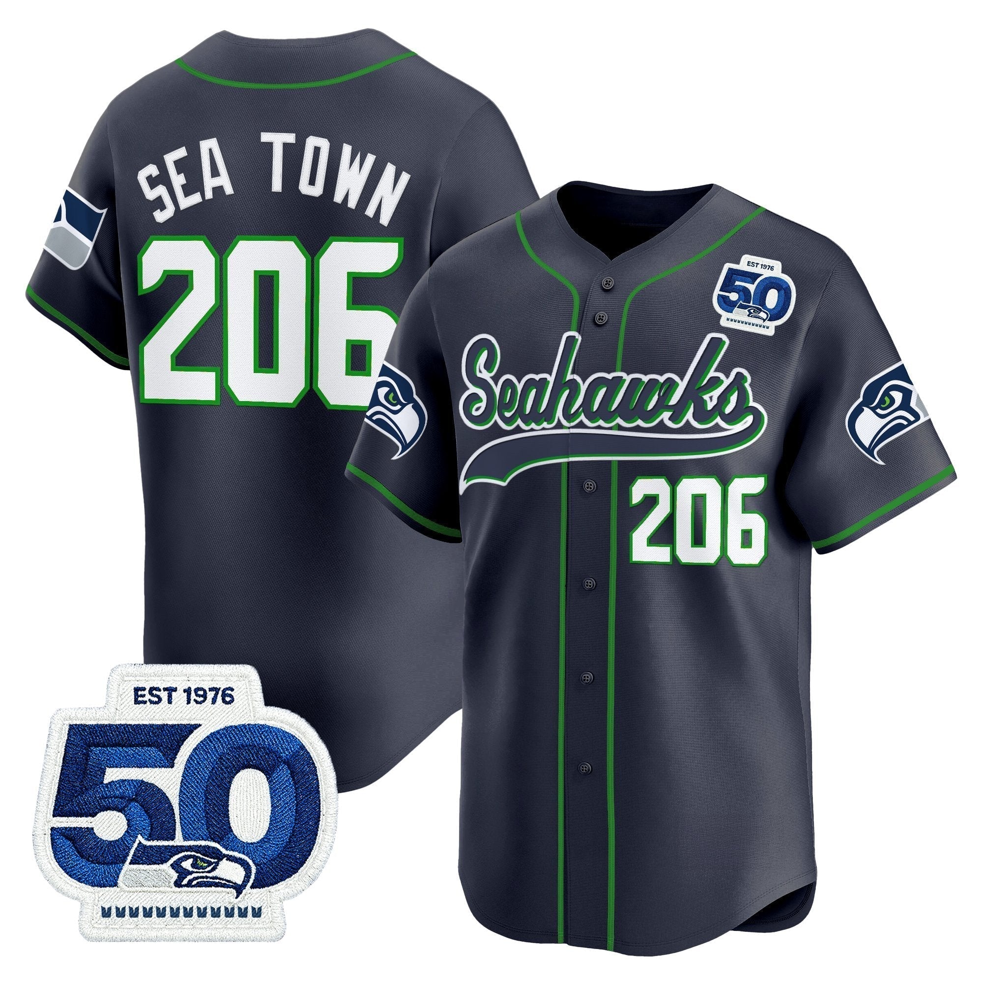 SEA 50th Anniversary Vapor Baseball Jersey - All Stitched