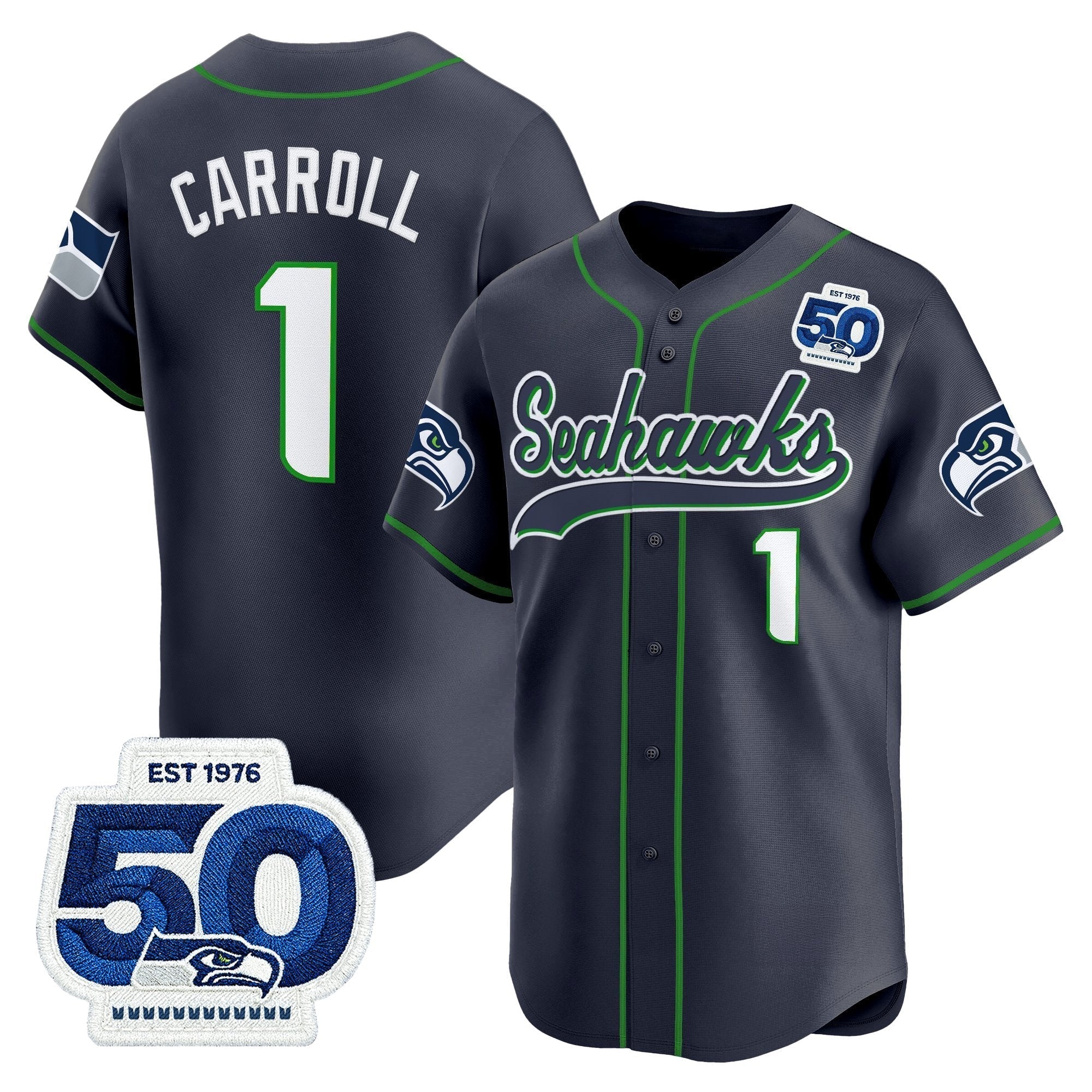 SEA 50th Anniversary Vapor Baseball Jersey - All Stitched