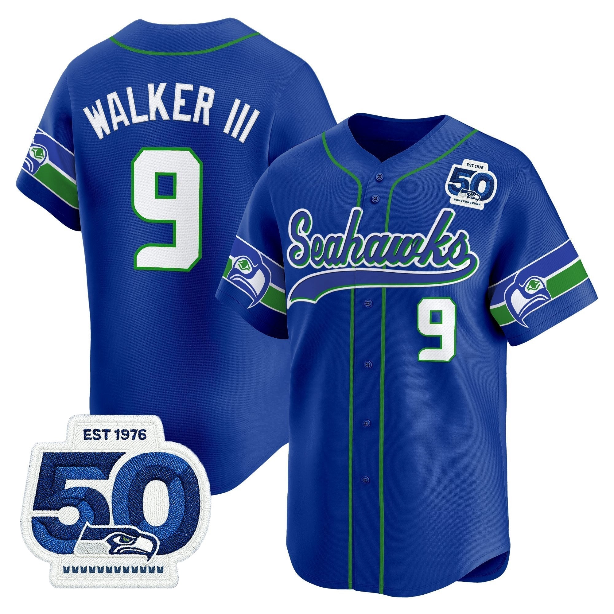 SEA 50th Anniversary Vapor Baseball Jersey - All Stitched