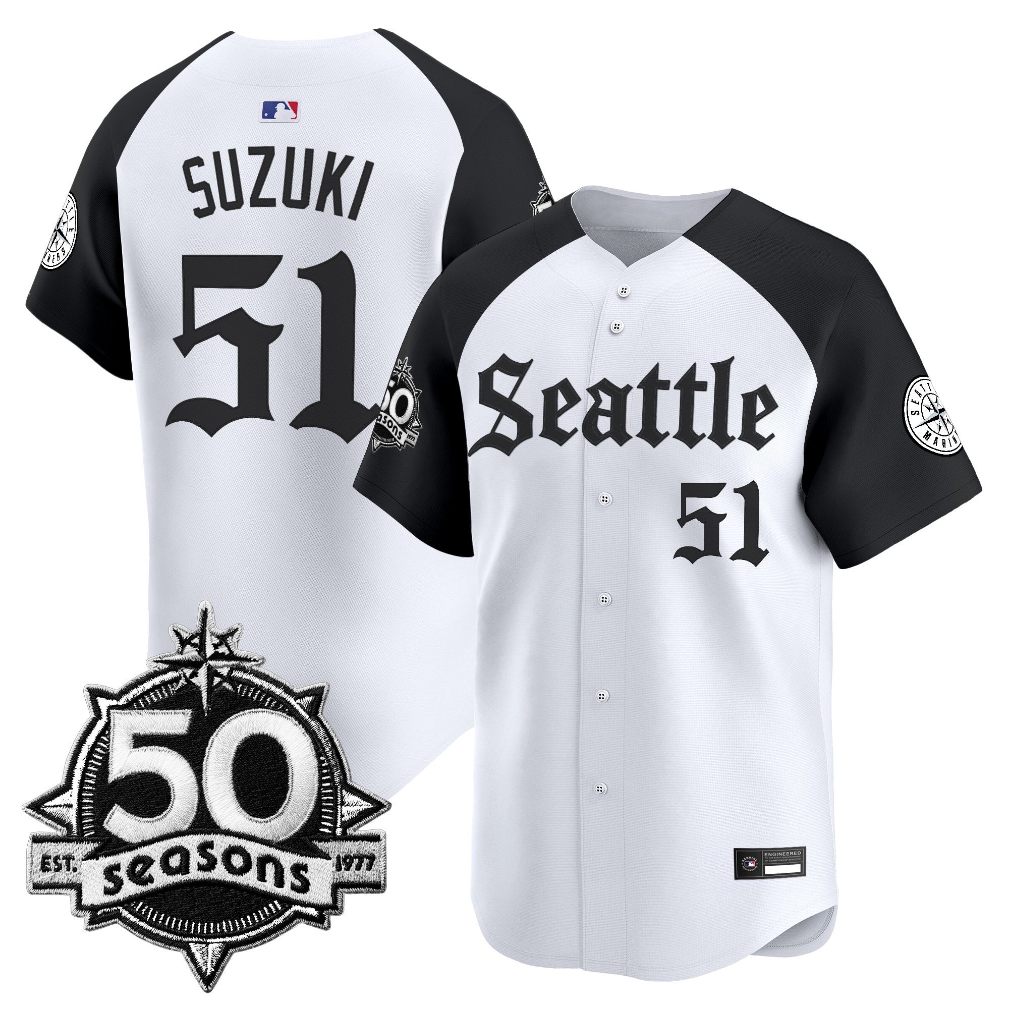 SEA 50 Seasons Patch Vapor Premier Limited Jersey - Gothic Edition - All Stitched
