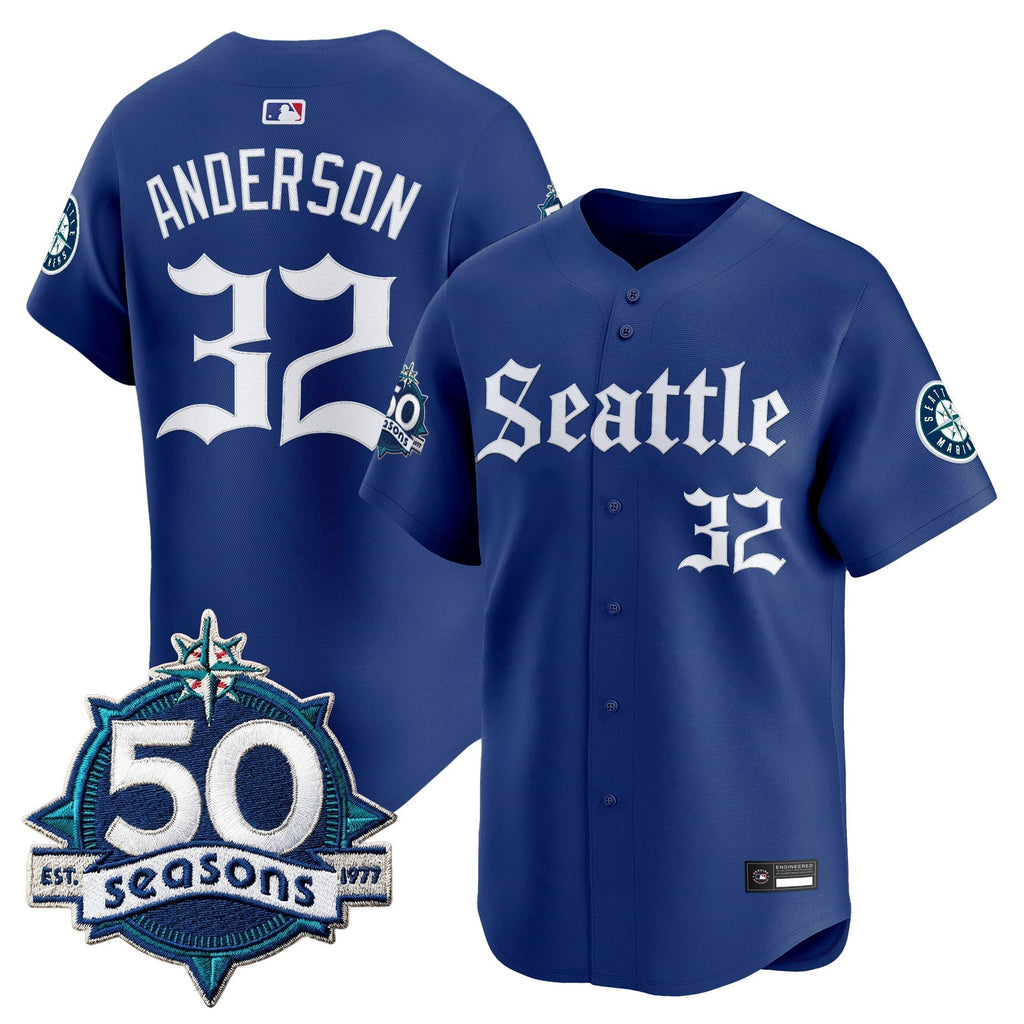 SEA 50 Seasons Patch Vapor Premier Limited Jersey - Gothic Edition - All Stitched