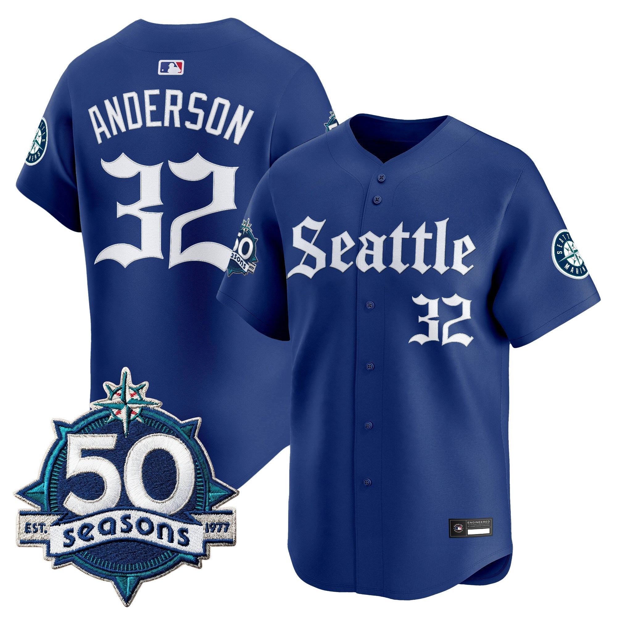 SEA 50 Seasons Patch Vapor Premier Limited Jersey - Gothic Edition - All Stitched