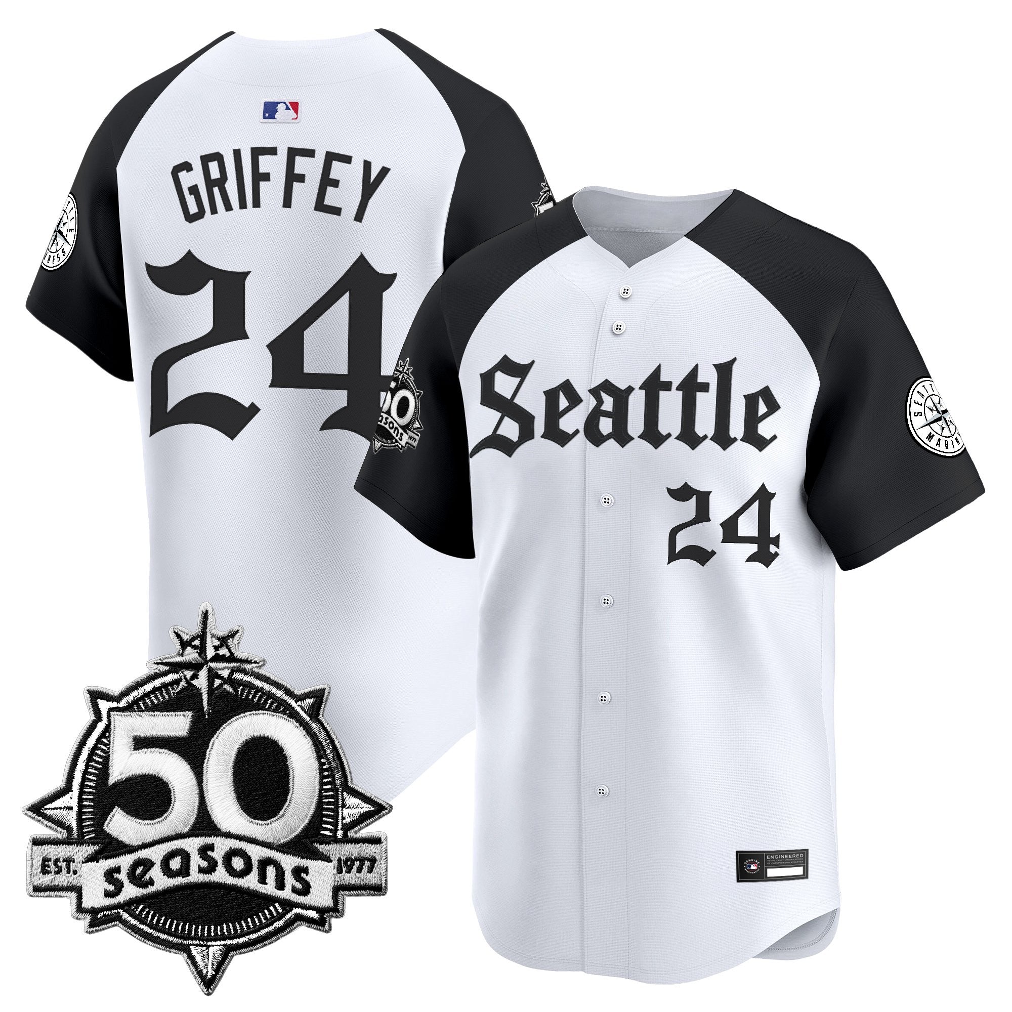 SEA 50 Seasons Patch Vapor Premier Limited Jersey - Gothic Edition - All Stitched
