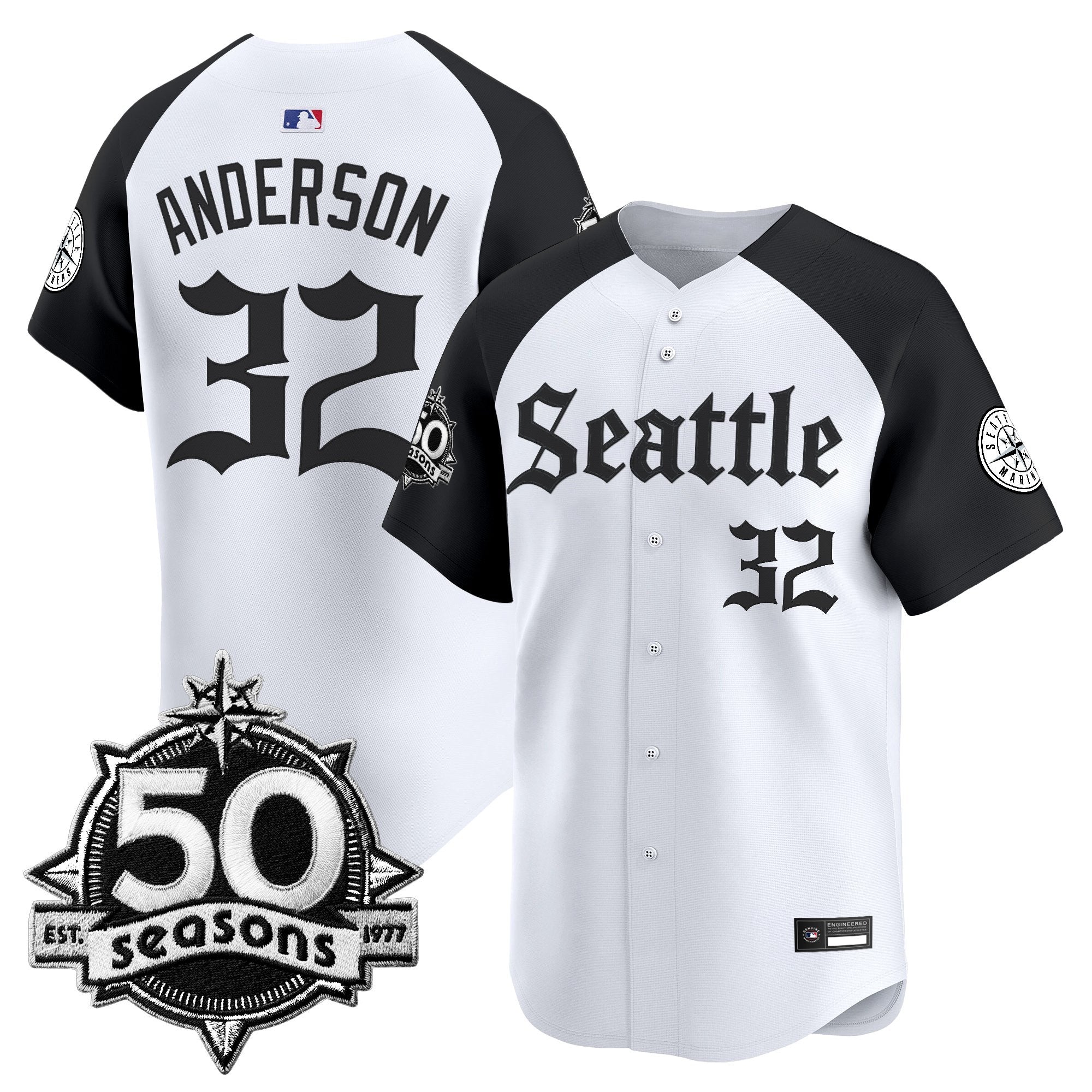 SEA 50 Seasons Patch Vapor Premier Limited Jersey - Gothic Edition - All Stitched