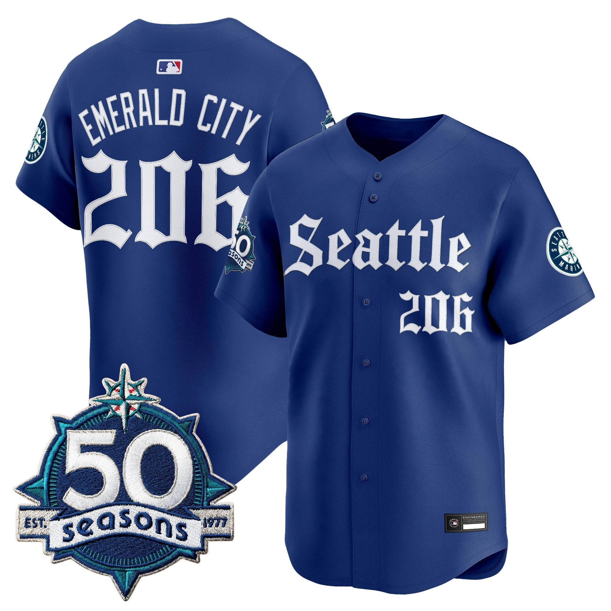 SEA 50 Seasons Patch Vapor Premier Limited Jersey - Gothic Edition - All Stitched